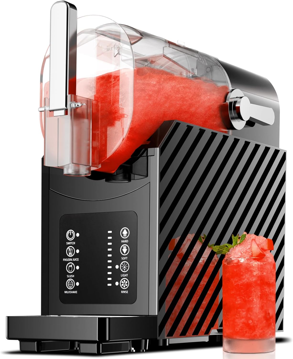 Kismile Slushie Machine for Home, Slushy Machine with 3 Preset Modes Frozen Juice Slush Milkshake, No Ice Needed, Adjustable Hardness, Self-Cleaning Function, Safety Protection, Frozen Drink Maker