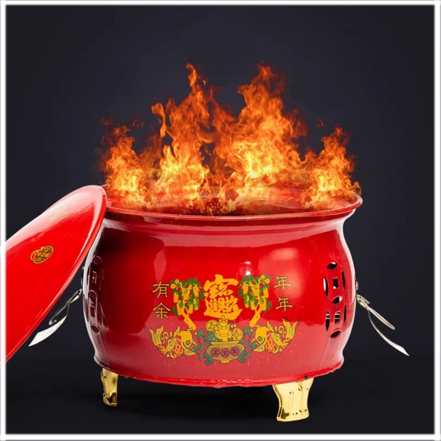 Metal Burn Barrel with Fire Hook & Rack Outdoor Waste Burner Durable and Portable Garbage Incinerator Fast-Burning for Home, Camping, Yard Trash, Leaves & Paper