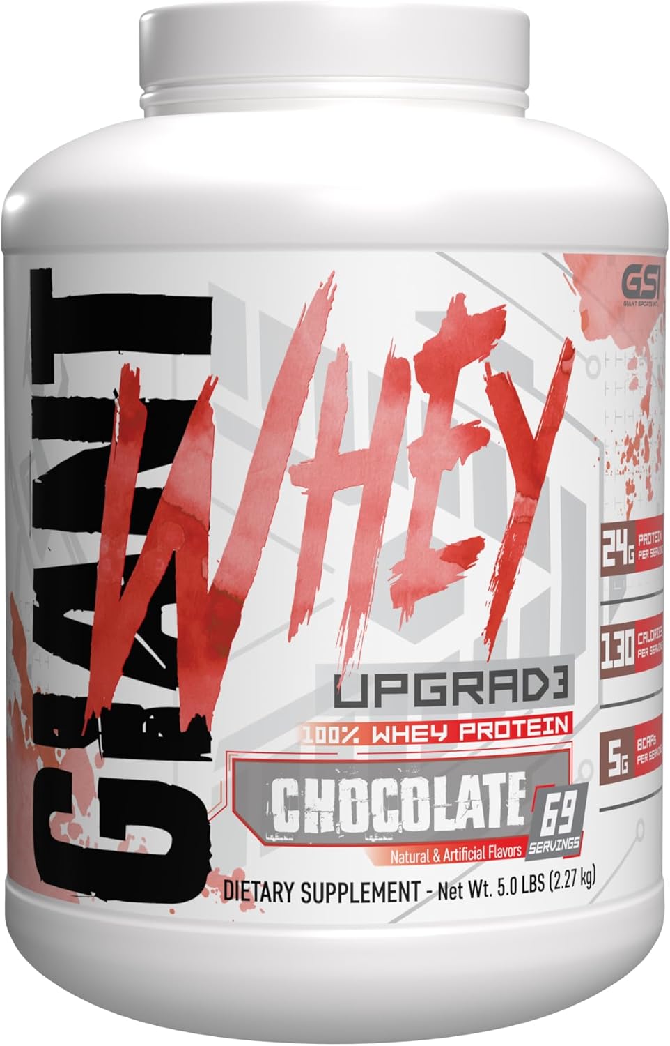 Giant Sports Performance Whey Ultra Premium Protein Powder | 100% Whey, 24G Protein per Serving, 5G BCAAs | Chocolate Ice Cream 5 Pound