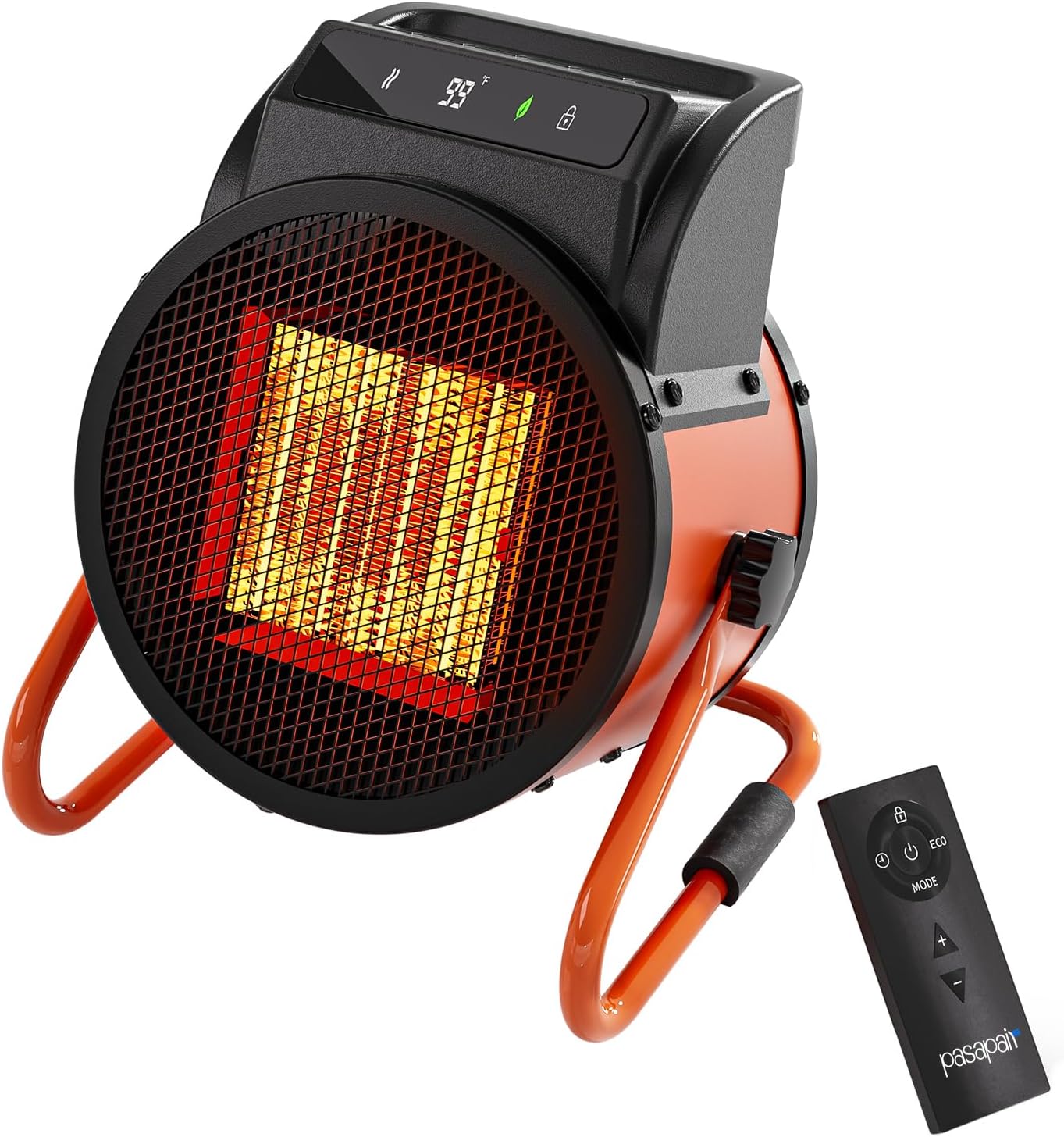 Greenhouse Heater with Remote, 1500W Outdoor Patio Heater with Digital Thermostat, Garage heater 24-Hour Timer for 3S Fast Heating, 3 Modes Adjustment, PTC Overheat Protection for Grow Ten