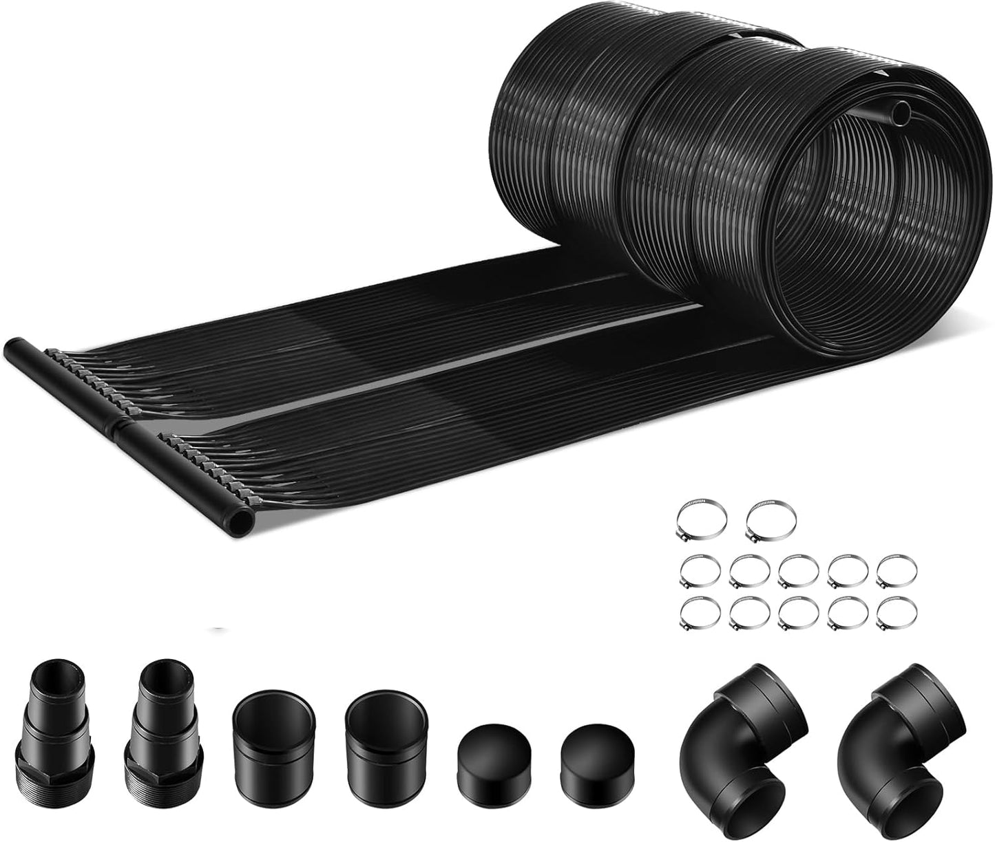 IRONMAX Solar Pool Heater, 2.5 x 10 Feet In-Ground\/Above-Ground Swimming Pool Heating System, Weatherproof Pool Warmer, Portable Solar Panel Heater for Outdoor Roofs (10 FT)