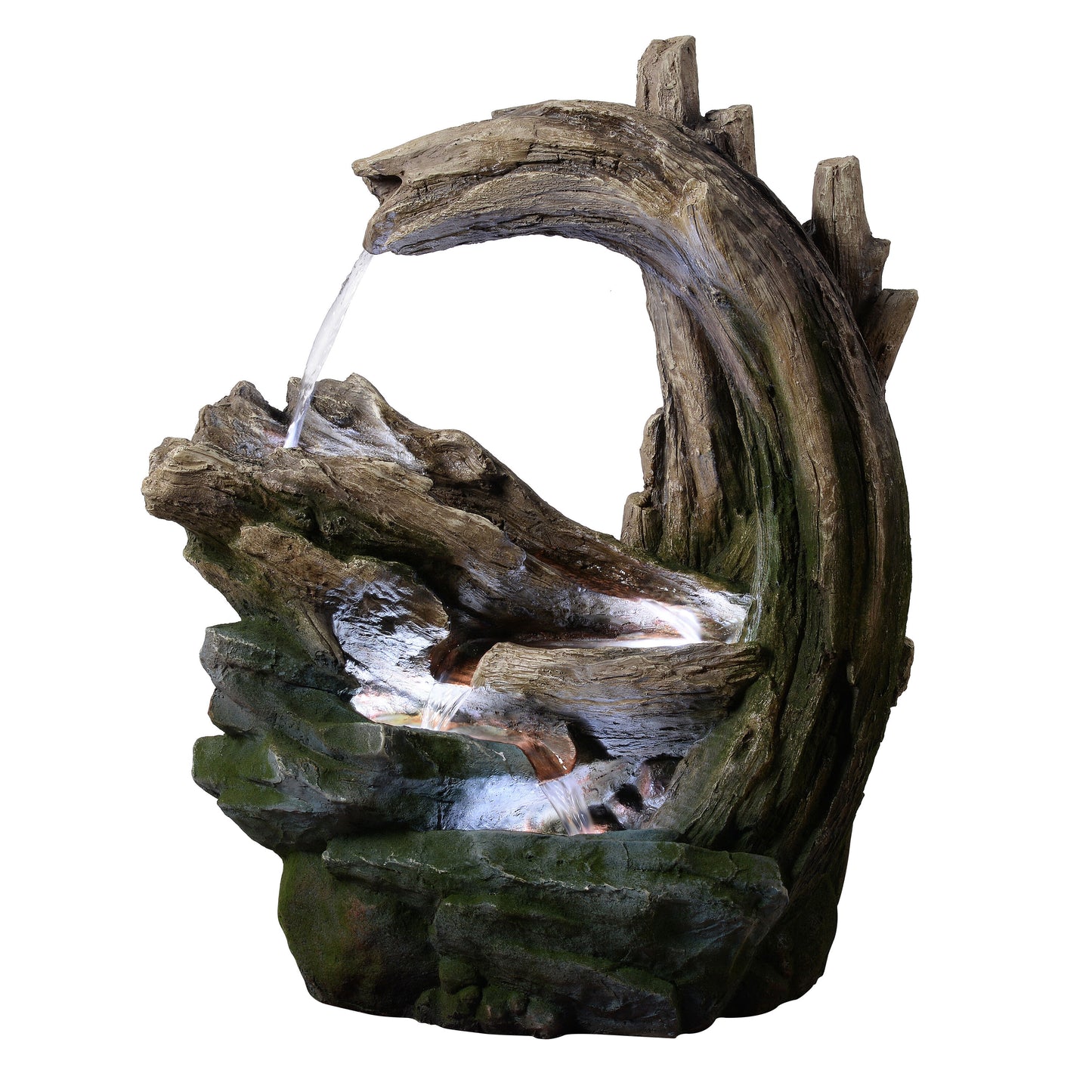 Teamson Home 32.3-in H Resin Electric Powered Rock Outdoor Fountain Pump Included