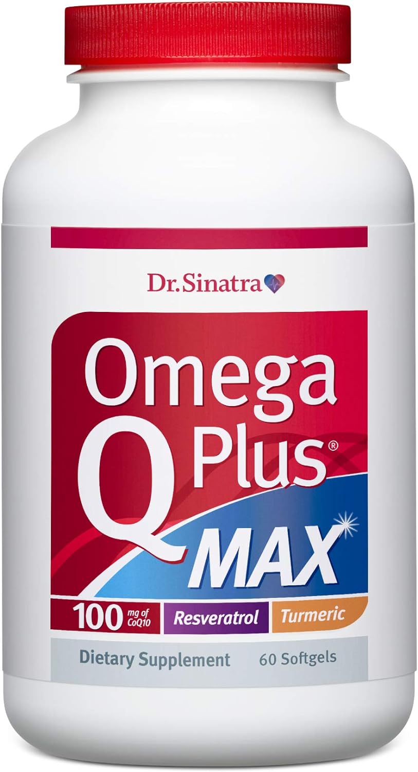 Dr. Sinatra Omega Q Plus MAX \u2013 Advanced Heart Health and Healthy Aging Support with 100mg of CoQ10 and Turmeric (60 softgels | 30-Day Supply)