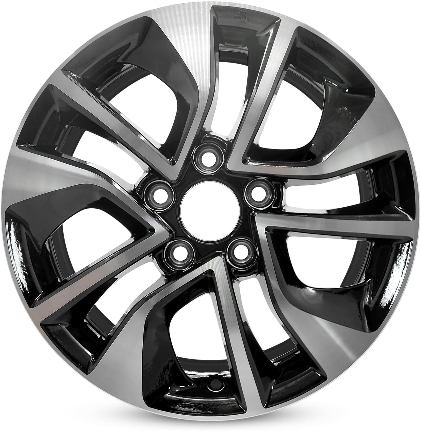 New Single 16" 16x6.5 Inch Alloy Wheel for 2013-2015 Honda Civic | OEM Design Replacement Rim | Machined Black | Direct Fit - OE Stock Specs | 64054