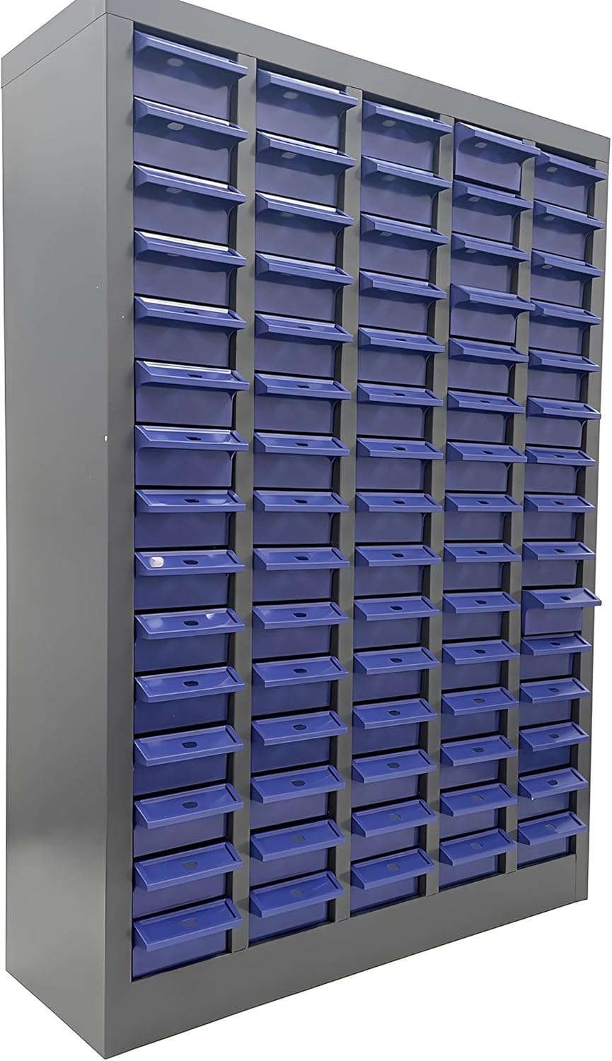 Tool Storage Cabinet Without Door 75 Drawers Hardware Organizer Cabinet for Storing Sample, Metals and Electronic Element Blue