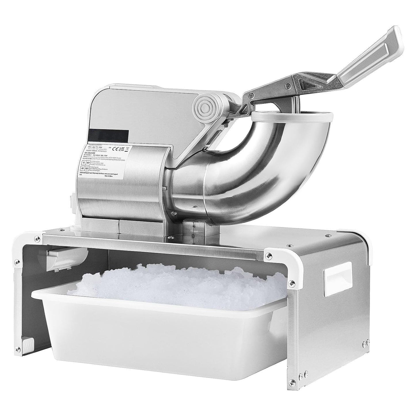 Ice Crushers Machine, 661lbs Per Hour Electric Snow Cone Maker with 4 Blades, Stainless Steel Shaved Ice Machine with Cover, 300W Ice Shaver Machine for Margaritas, Home and Commercial Use