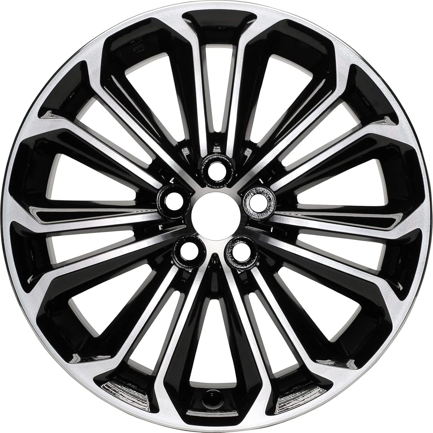 New 17x7" 17 Inch Black and Machined Aluminum Alloy Wheel Rim Fits Toyota Corolla S, 2014 2015 2016 | ALY75152U45N | Direct Fit - OE Stock Specs