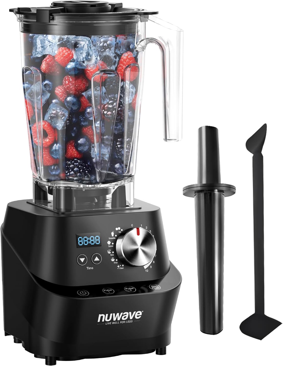 Nuwave Infinity Commercial Blender, Heavy-Duty Smoothie Blender w\/ 2.5HP Copper Motor & Laser-Cut Blades, Last 100 Years, Quick Ice Crushing, 64oz Tritan Jar, NSF Certified, 10 Speeds, Self-Cleaning