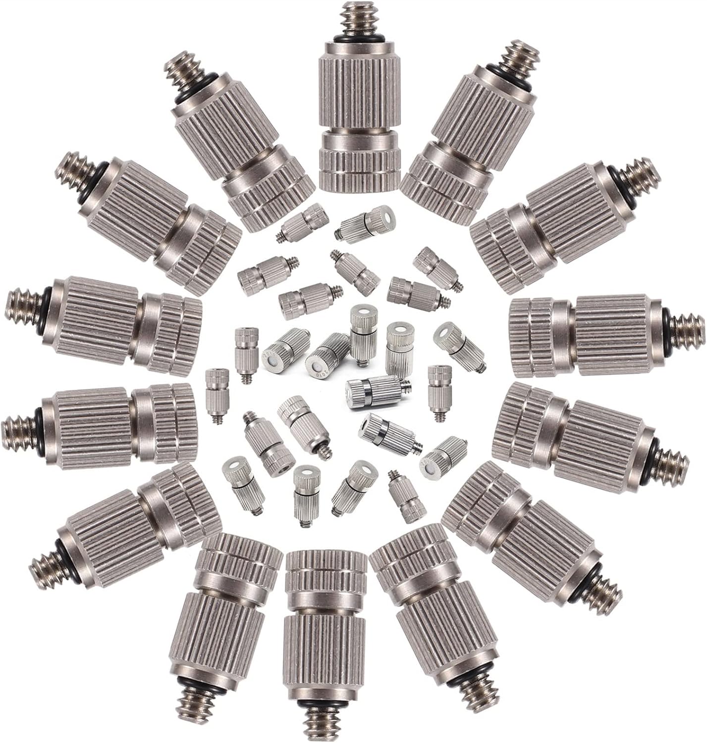 Pfeilzieher 90pcs Brass misting nozzles high Pressure misting Water Mister Nozzle atomizing Micro Mist Nozzle for Garden Outdoor misting System Thread UNC 10 24 0 004 0 039 Orifice Size 0 5mm