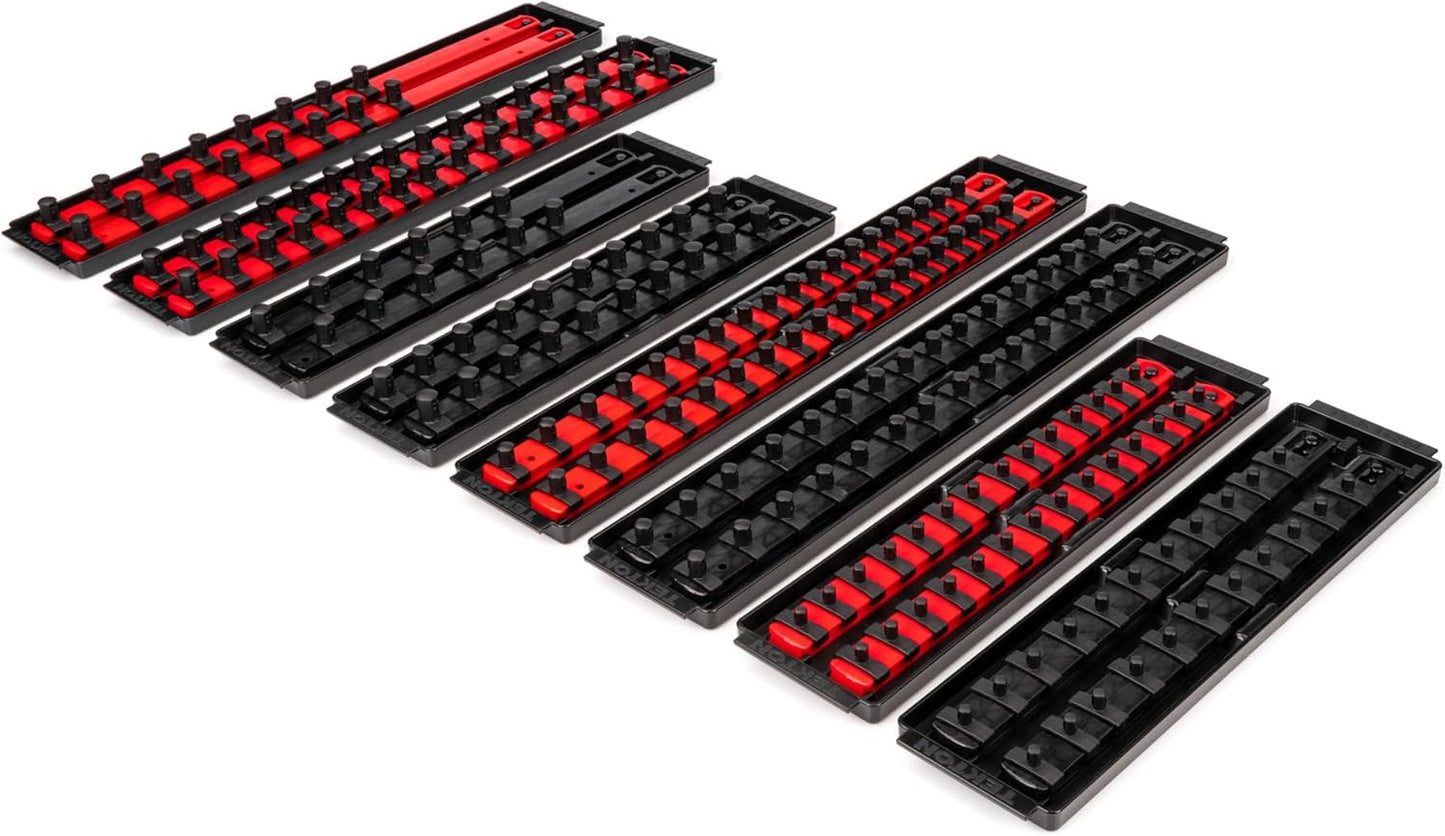 TEKTON 1/4, 3/8, 1/2 Inch Drive Socket Rail and Tray Set (196-Tool) | OST97902 | Made in USA