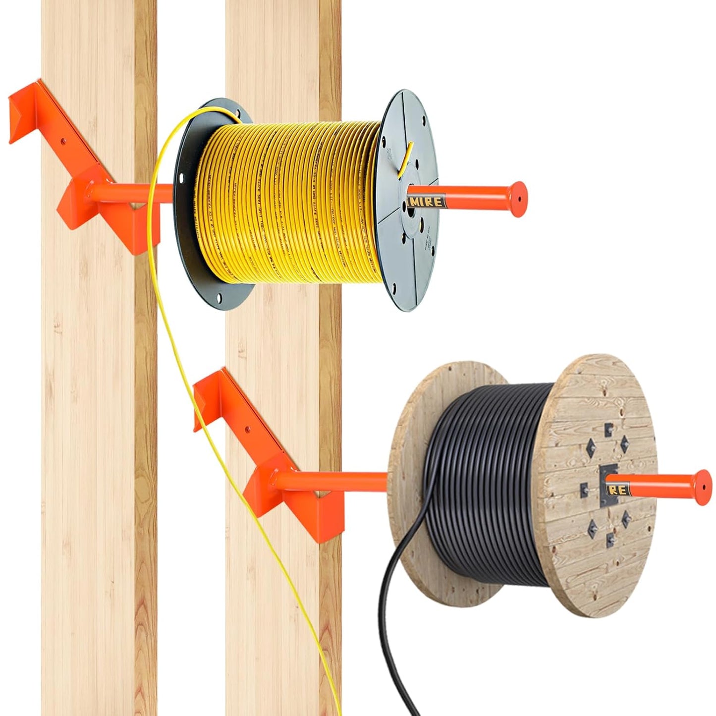 FEIMIRE Spool Tools Stud Winder Wire Dispenser for Fast Load Dispensing of Wire Reels, Coils, Cables, Maximum Load of 300 Pounds (2 Pack)