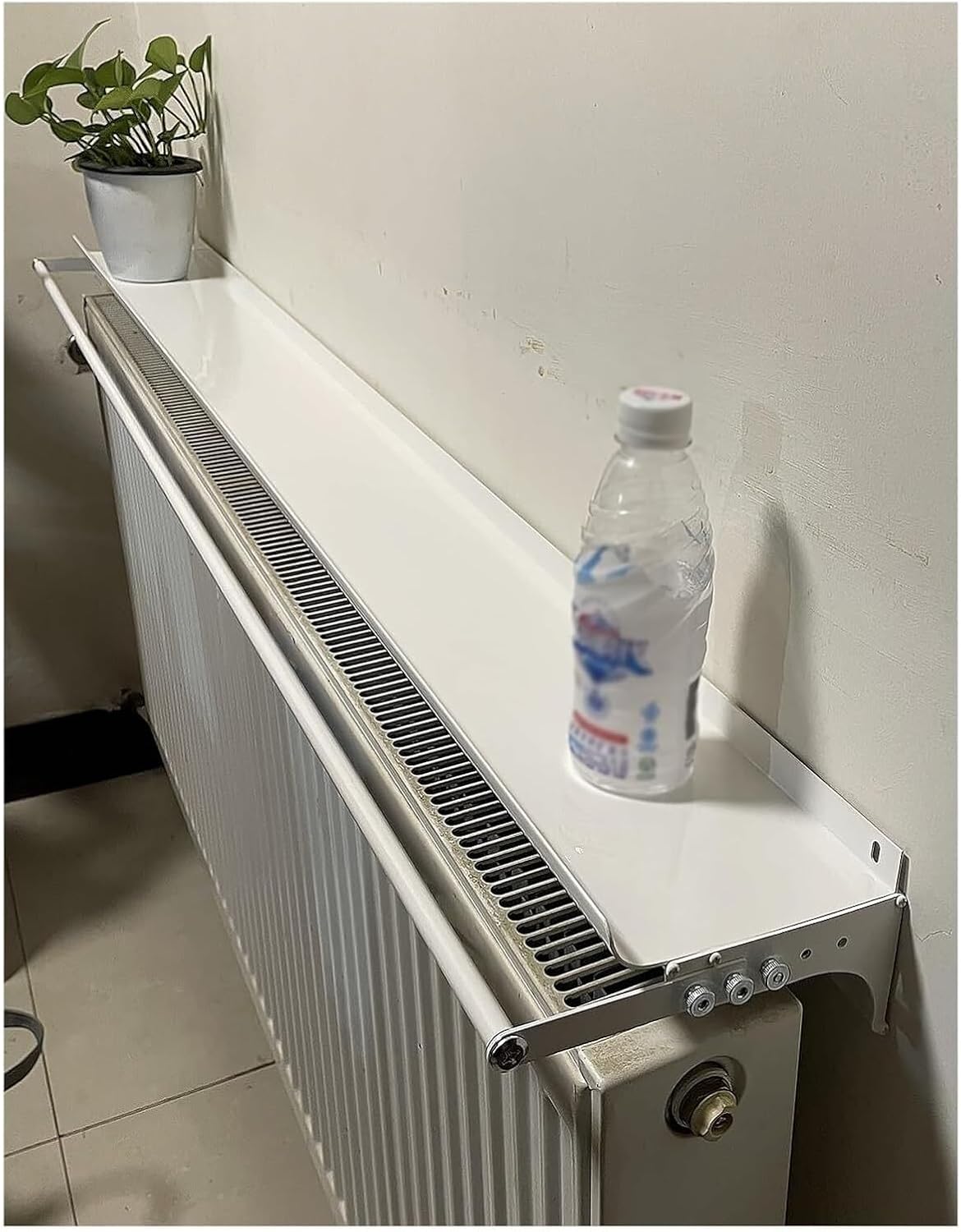 Radiator cover for old radiator,Radiator cabinet, Floating Shelf Over Radiator with Towel Bar Heater Cover - for Kitchen\/Bathroom\/Entryway No Drilling(27.5inch (70cm) Long)