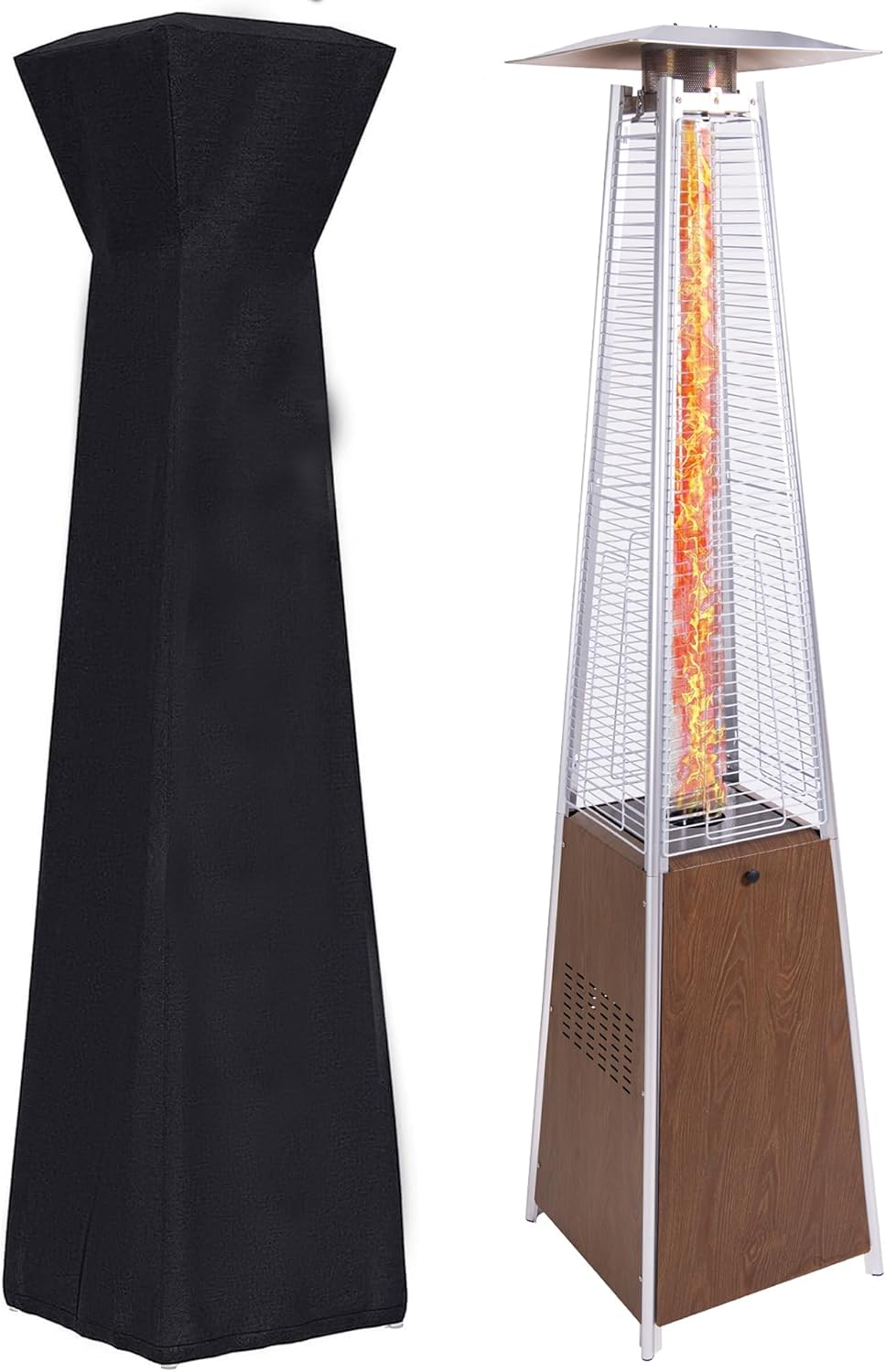 48,000 BTU Propane Outdoor Patio Heater, Portable with Removable Wheels & Cover, Ideal for Gardens, Pools & Commercial Spaces