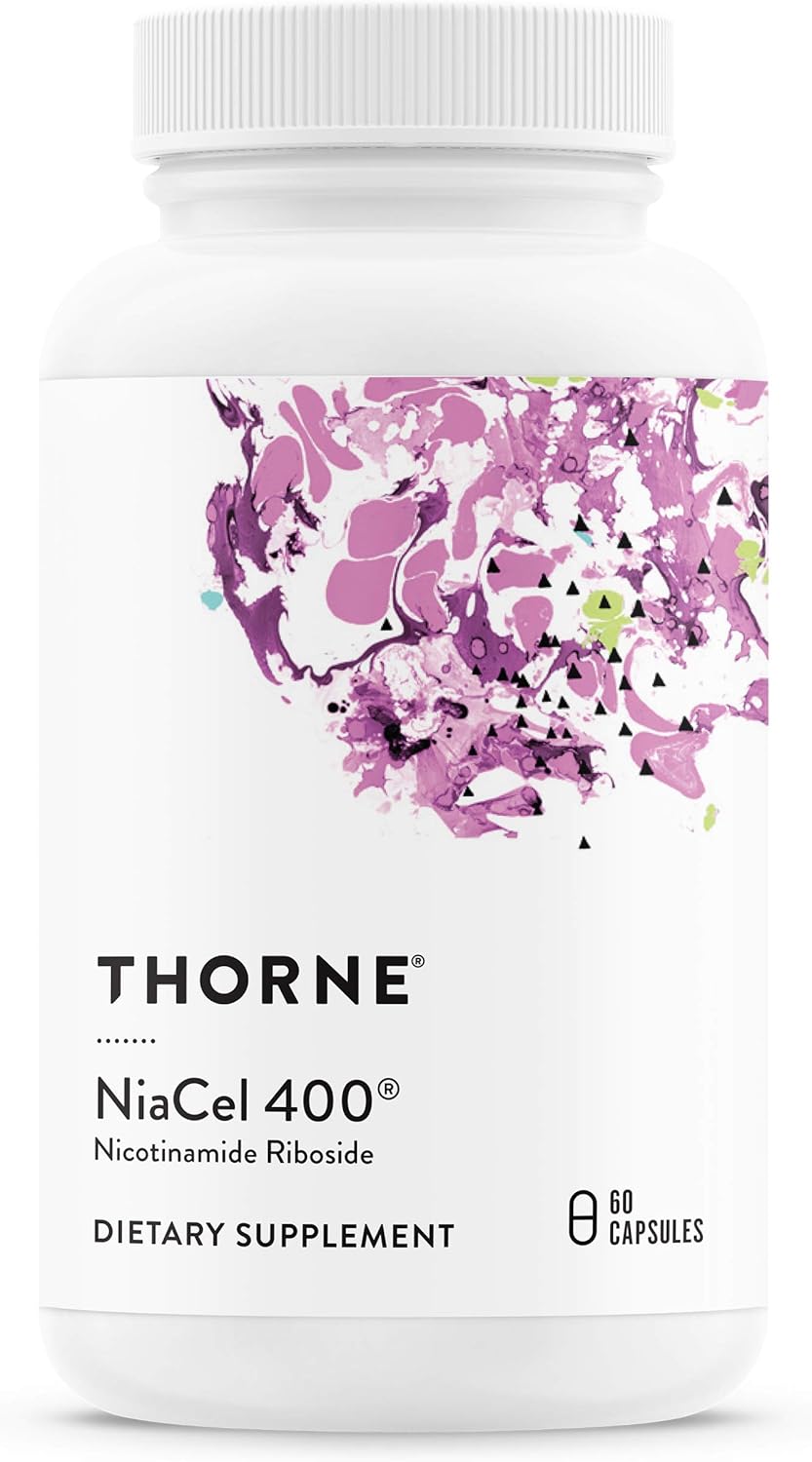 THORNE - NiaCel 400 - NAD Supplement - Nicotinamide Riboside - Support Healthy Aging, Cellular Energy Production, & Sleep-Wake Cycle* - NSF Certified for Sport - Gluten Free - 60 Capsules- 60 Servings