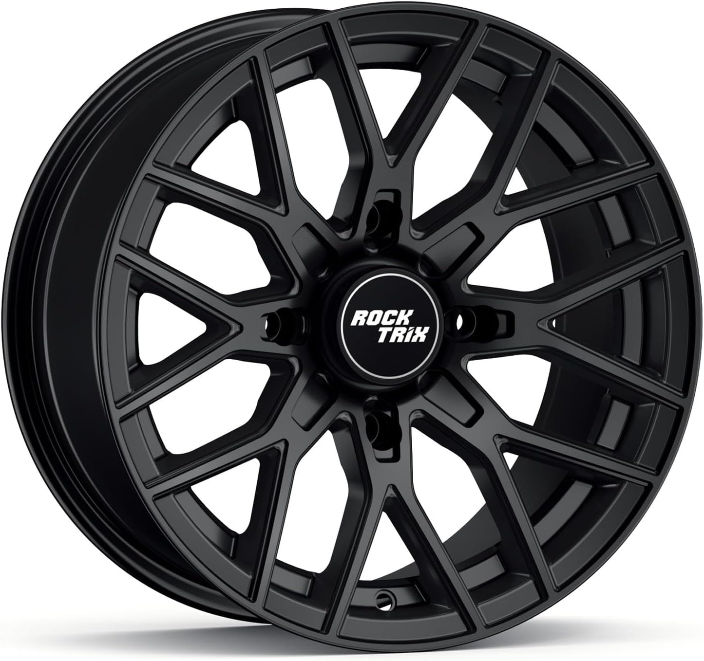 RockTrix RT104 15in Wheel 15x7, 4x156 Bolt Pattern, 4+3 offset, ATV UTV SxS Rim, Compatible with Polaris Sportsman RZR Ranger Ranger Crew, 4\/156 Matte Black, 1pc Single