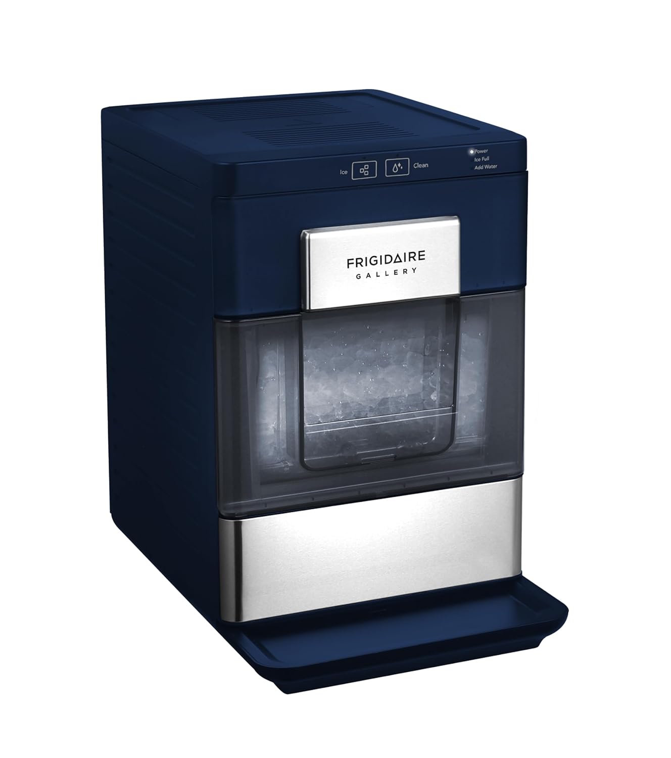 Frigidaire Gallery, 33 Lbs. Countertop Ice Maker, Nugget Shaped Ice, Stainless Steel Trim (Navy)