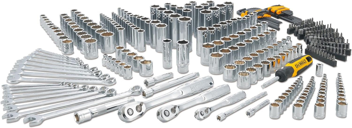 DEWALT Mechanics Tool Set, 1\/4", 3\/8", 1\/2" Drive Tools and Combo Wrenches, 341 Piece (DWMT45341)