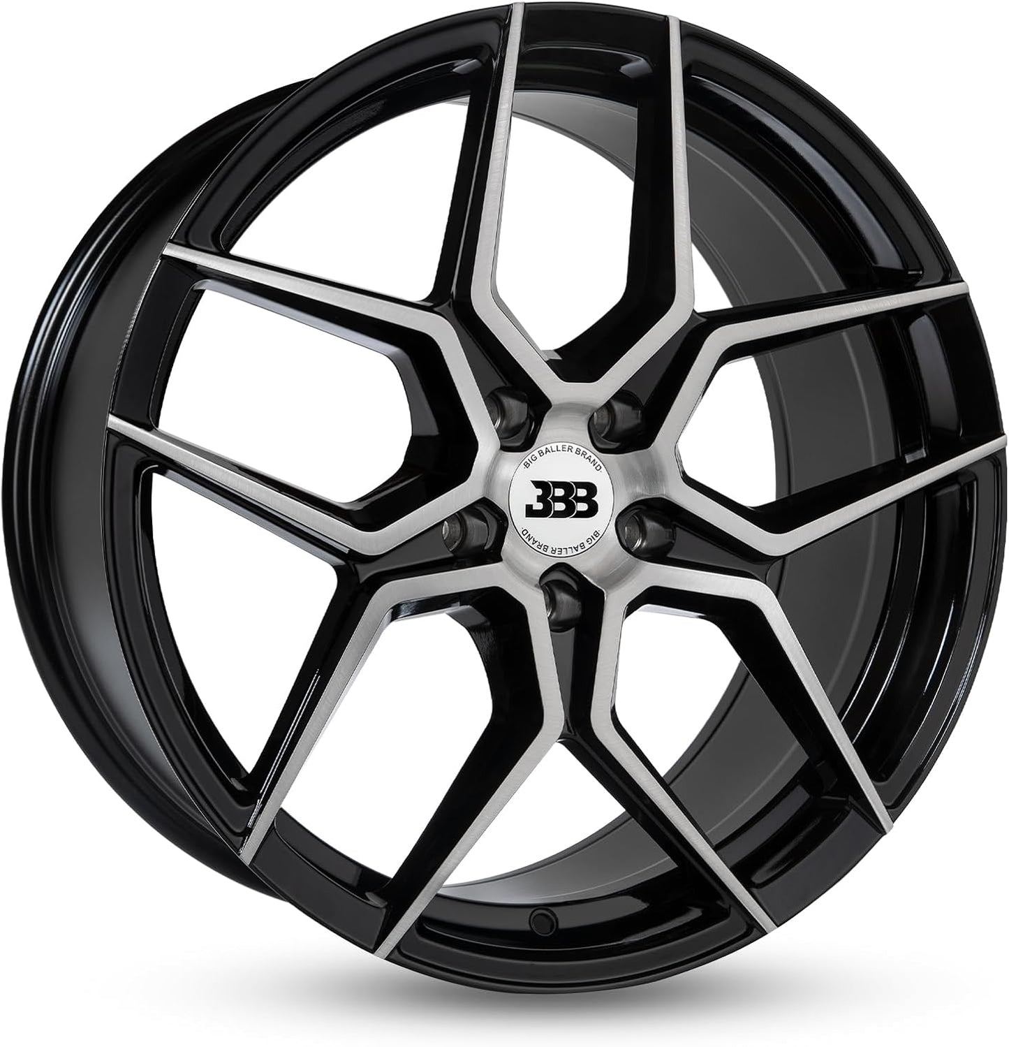 Big Baller Brand H141 Z05 Gloss Black with Brushed Face Passenger Car Automotive Aluminum Car Wheels Fits Lug Vehicles, Passenger Car Rims, Bolt pattern 5x120, offset.+35mm, Hub 72.6mm