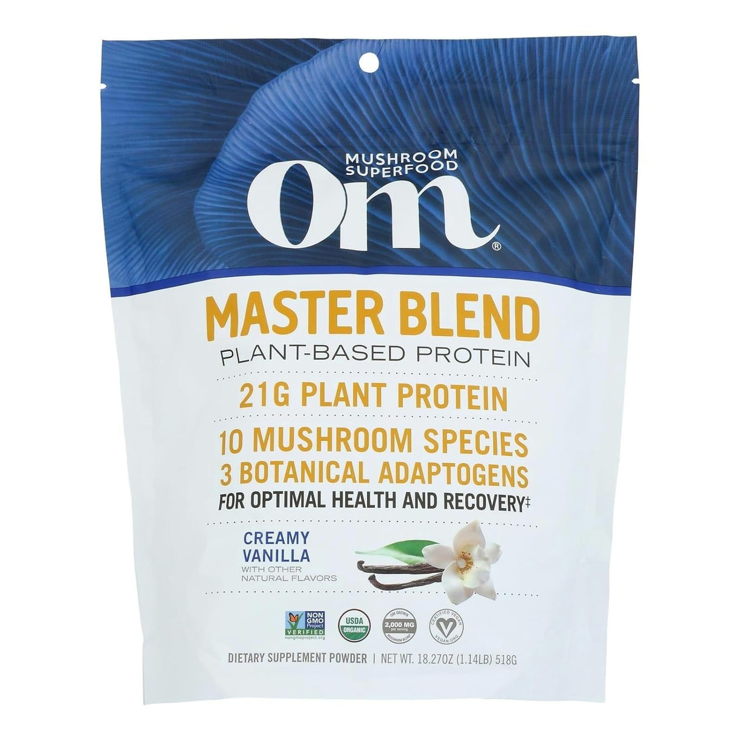 O.m Protein Powder Vanilla Organic 18.27 oz 18.27OZ Pack of 1