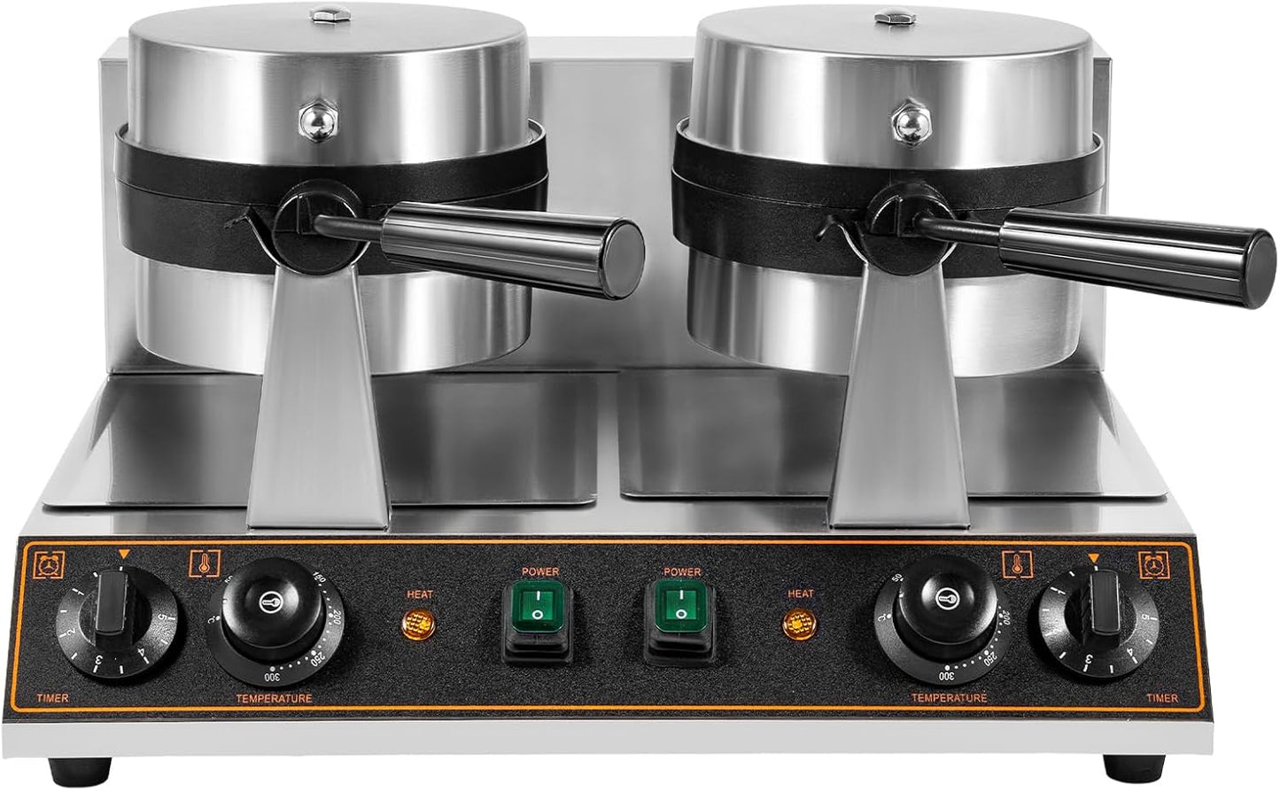 2600W Electric Commercial Waffle Maker Double Waffle Irons, Duel Side by Side Rotating Cooking Non-Stick Surfaces Suitable for Home,Snack Bar and Restaurant |Heavy Duty Restaurant Foodservice
