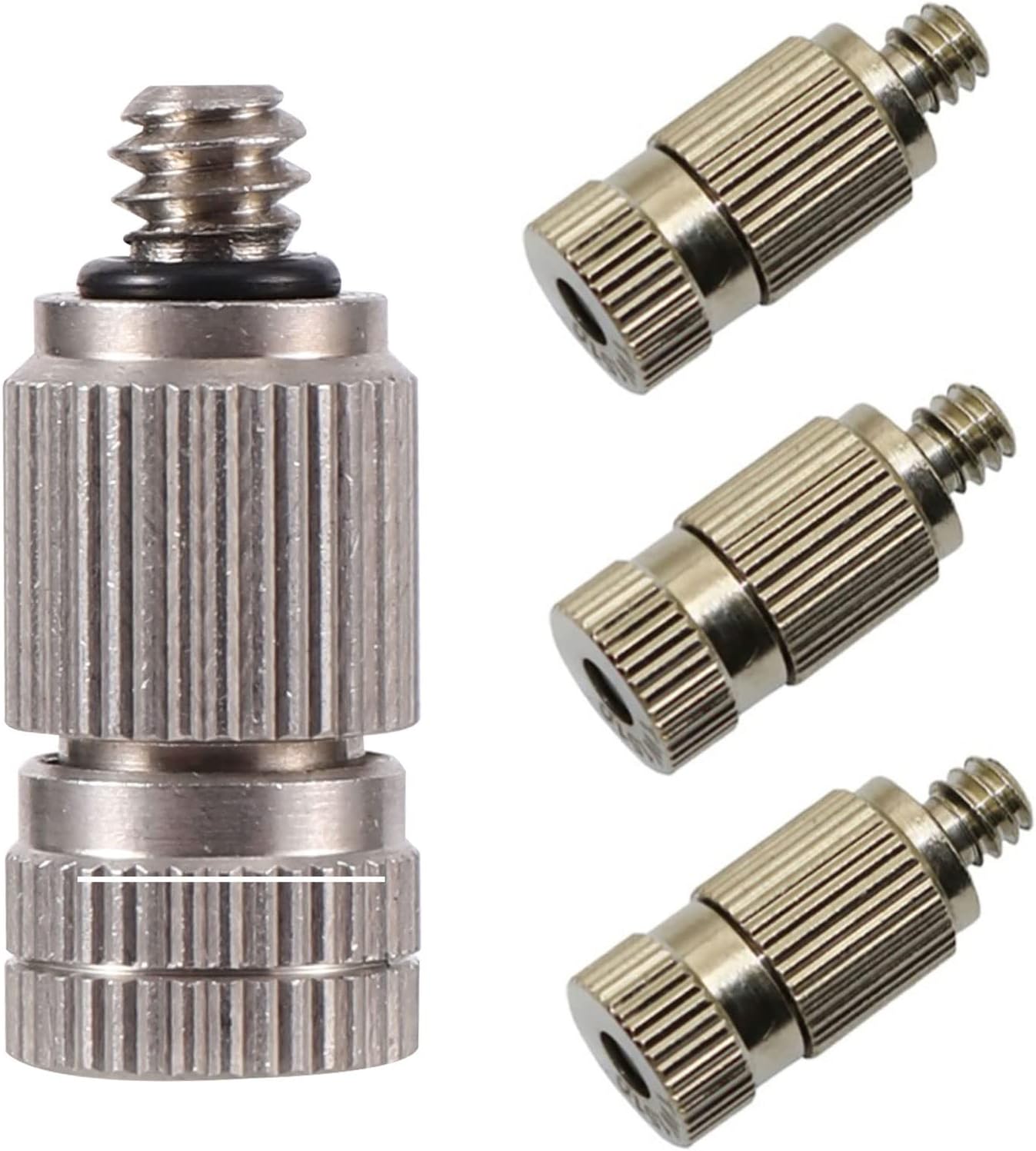 50pcs brass misting nozzles high pressure mister nozzles for cooling system fog nozzle atomizing mister sprinkle for patio garden sprayer irrigation tool kit 0 004 0 039 orifice size 0 3mm