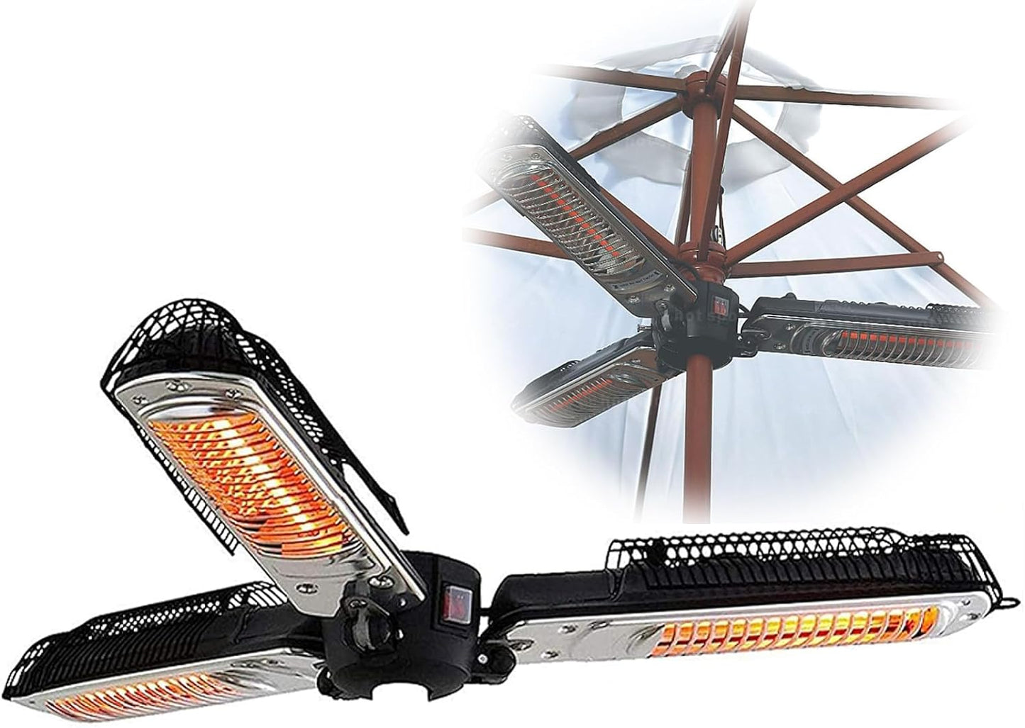 Electric Outdoor Patio Heater, 1500 Watt Infrared Space Heater Umbrella Waterproof, Suitable for Garden and Commercial Use