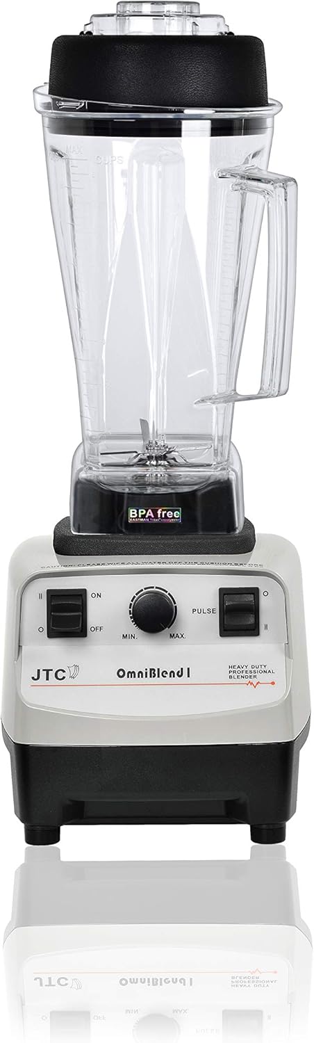 OmniBlend I Commercial Blender 2.0 Liter Professional Edition, Heavy Duty Variable Speed & Pulse, 2-in-1 Multifunctional, BPA-Free Shatter-Proof Jar (Gray)