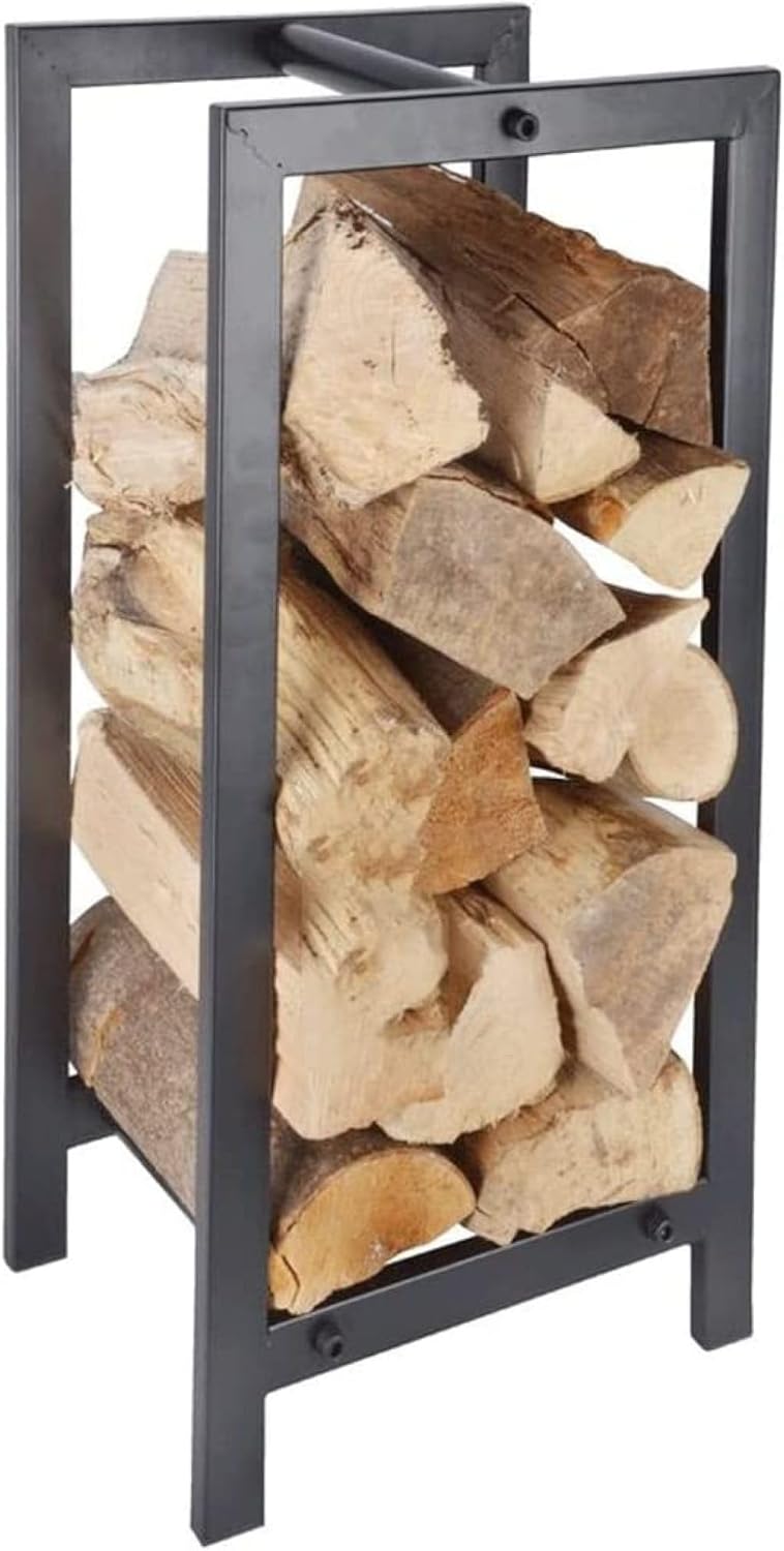 Outdoor Fireplace Firewood Rack Firewood Holder Outdoor Firewood Rack Rectangle Log Storage Rack Bracket Wrought Iron Fireplace Wood Storage Holder Wood Log Store(