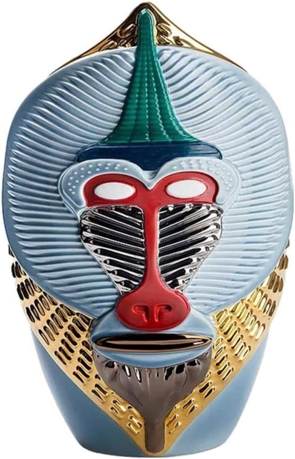 Sculpture Vase Ceramic Vase Monkey Head Mask Art Home Decoration Accessories Flower Dried Flower Flower Arrangement Appliance Crafts