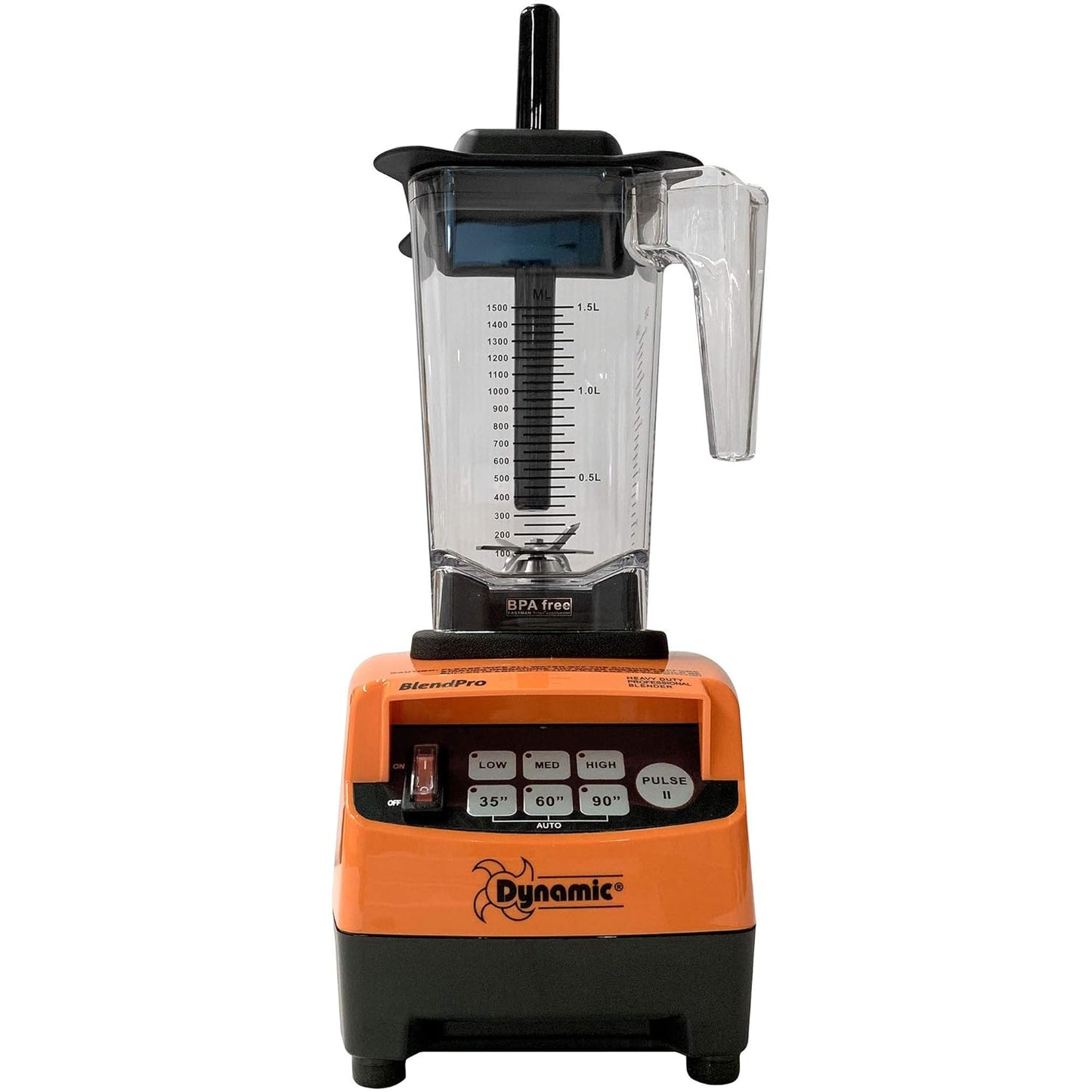 BL001.1.T BlendPro 1T Commercial Performance Food Blender with Four Speed Controls, One Touch, 50 oz. Container, Black/Orange, 115V