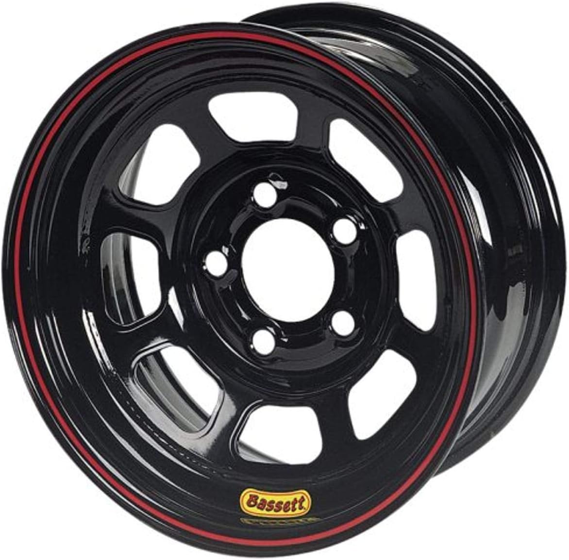 Bassett Wheel D-Hole DOT Black Powder Coat - 15 x 8 Inch Wheel