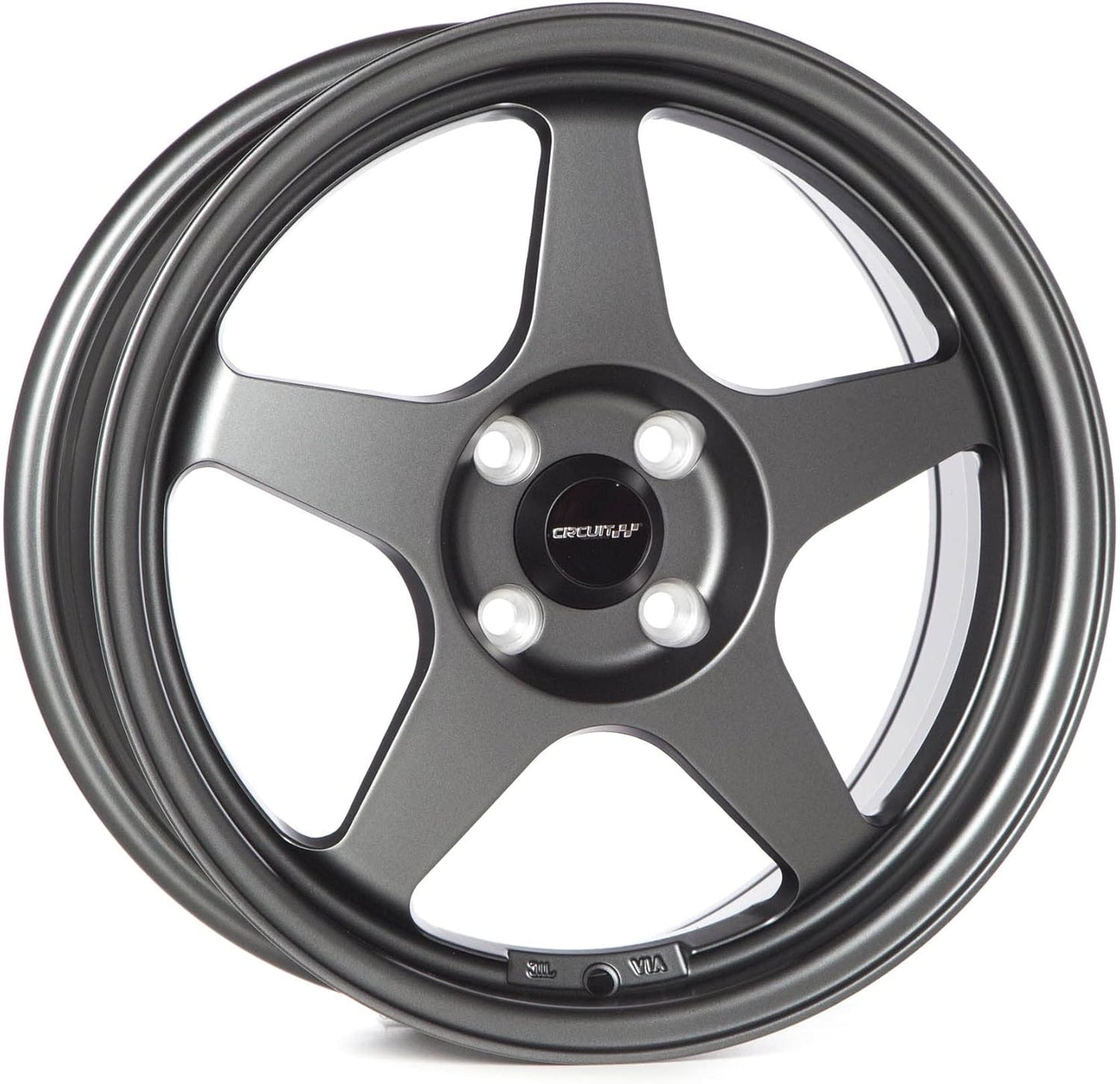Circuit Performance CP22 16x7 Flat Gun Metal Grey 4x100 +35mm Offset Wheels Spoon SW388 Style Rims compatible with Honda Civic, Acura Integra, Mazda Miata