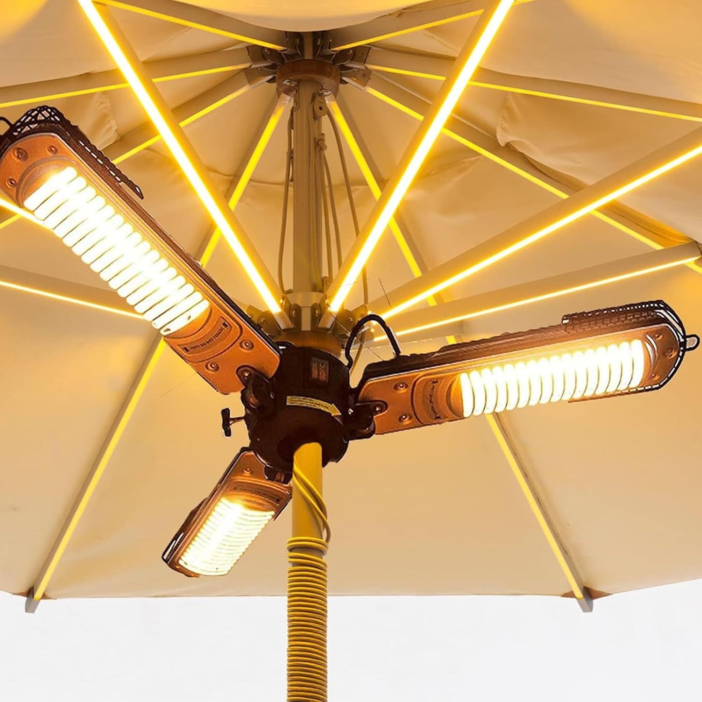 Outdoor Garden Heater, Three Heating Modes Adjustable/Electric Umbrella Heater/500W-1500W Power