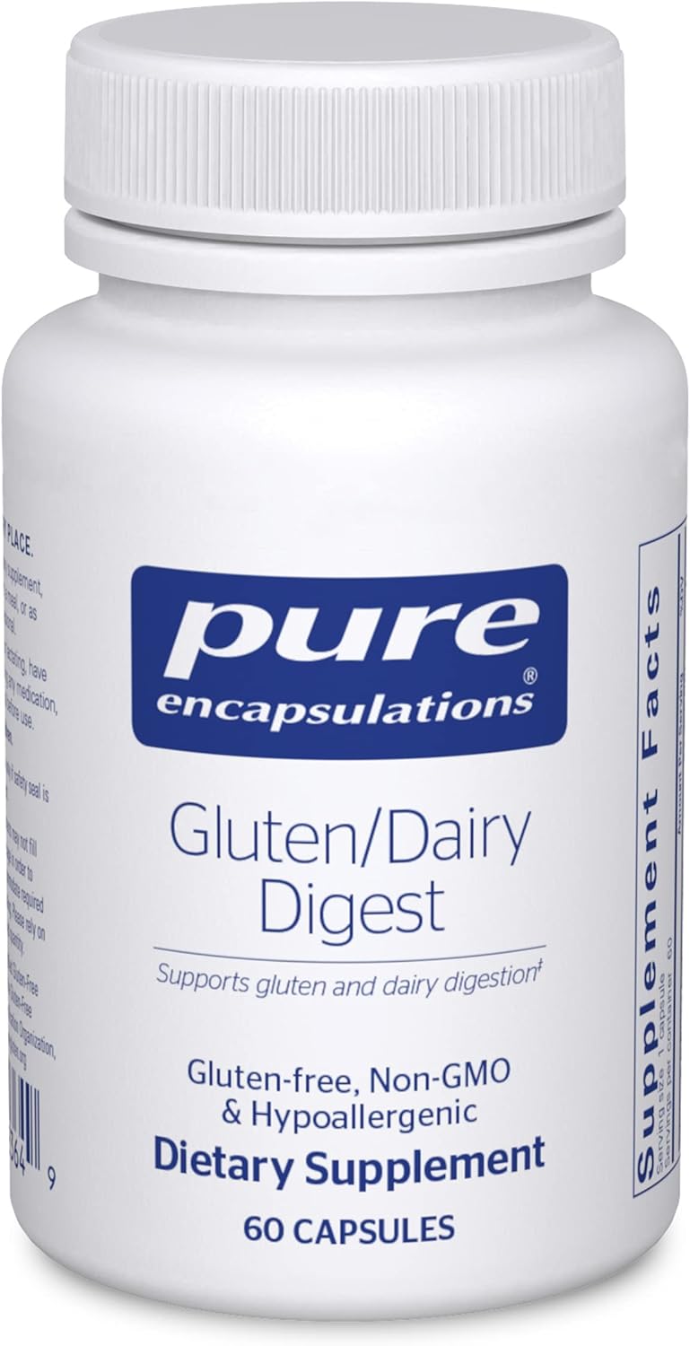 Pure Encapsulations Gluten\/Dairy Digest | Unique Mix of Enzymes to Support Healthy Gluten and Dairy Digestion* | 60 Capsules