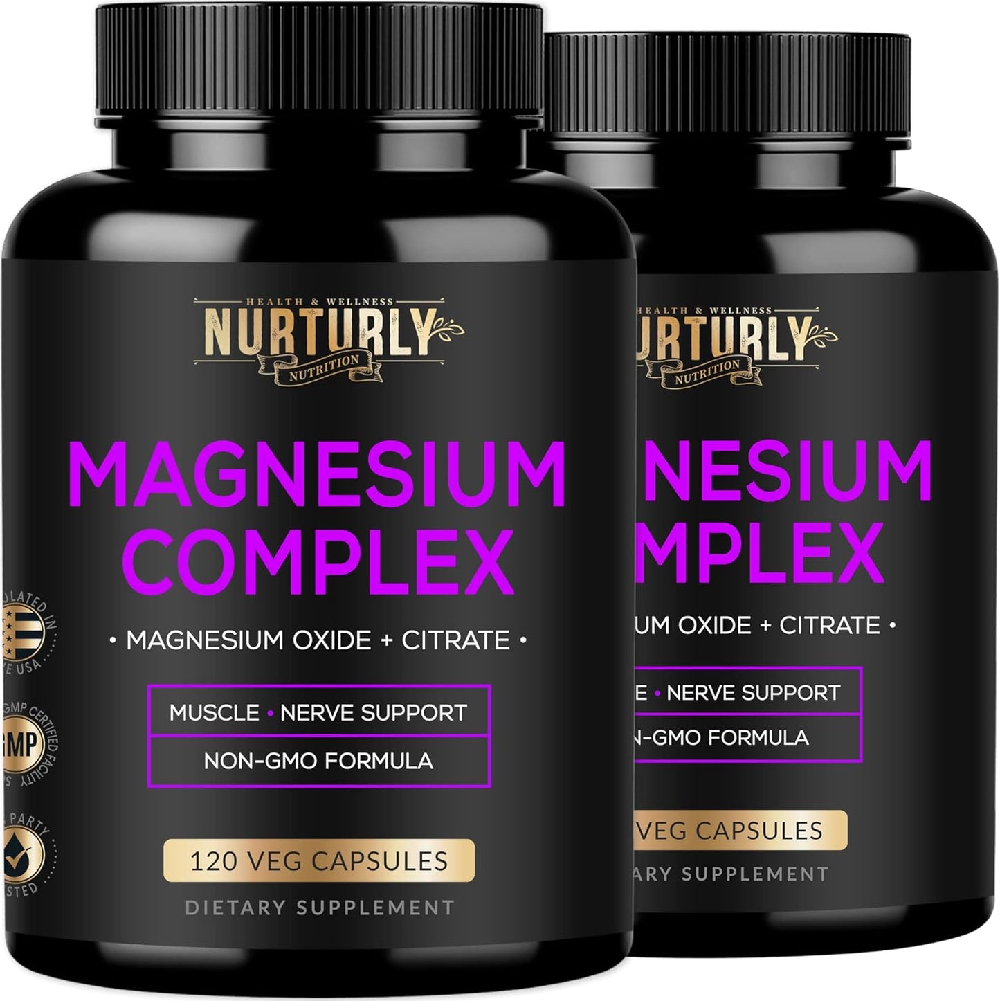 Magnesium Citrate & Oxide 500mg Complex Supplement - High Absorption Maximum Strength - Helps Support Bone Density and Strength, Muscles, Energy and Sleep - 240 Vegan Capsules