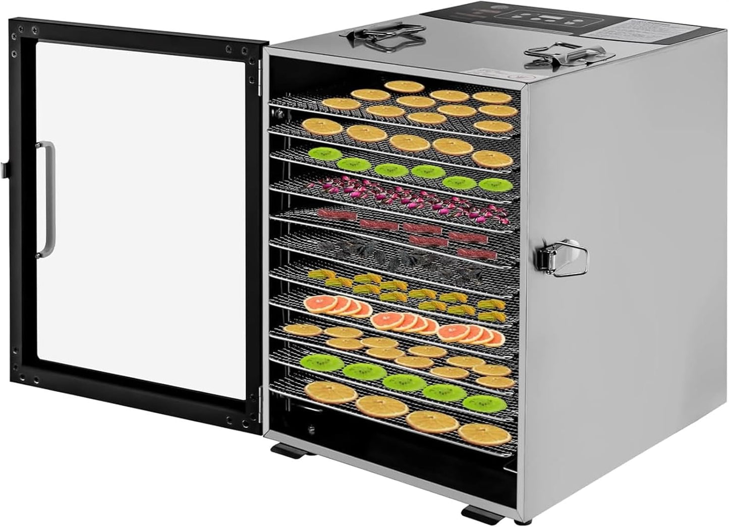 Fruit Dryer 12 Stainless Steel Trays Food Dehydrator, 800W Commercial Dryer Machine with Temperature Control and Adjustable Timer for Vegetables, Fruits, Meats, Flowers