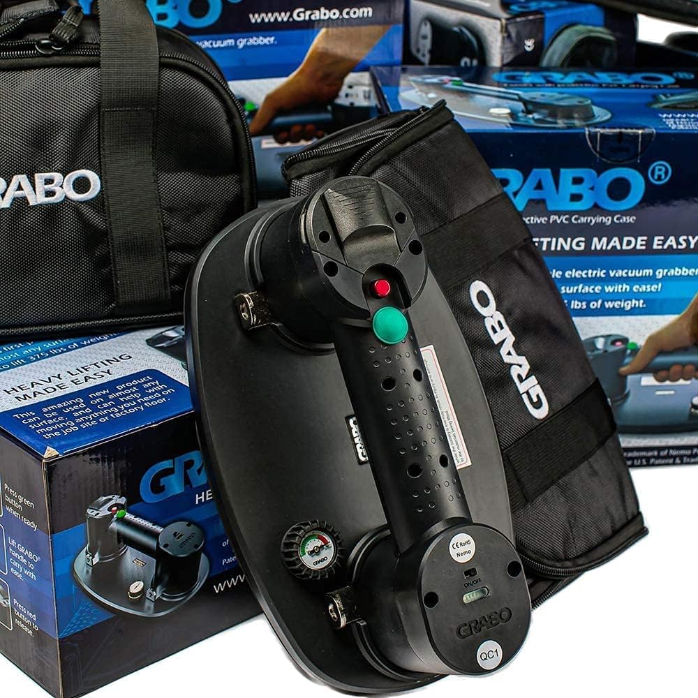 Nemo GRABO (2 Batteries, 2 Seals) - Electric Vacuum Suction Cup Lifter for Wood, Paver, Drywall, Marble, Tile and More (Lifts up to 375 lbs)