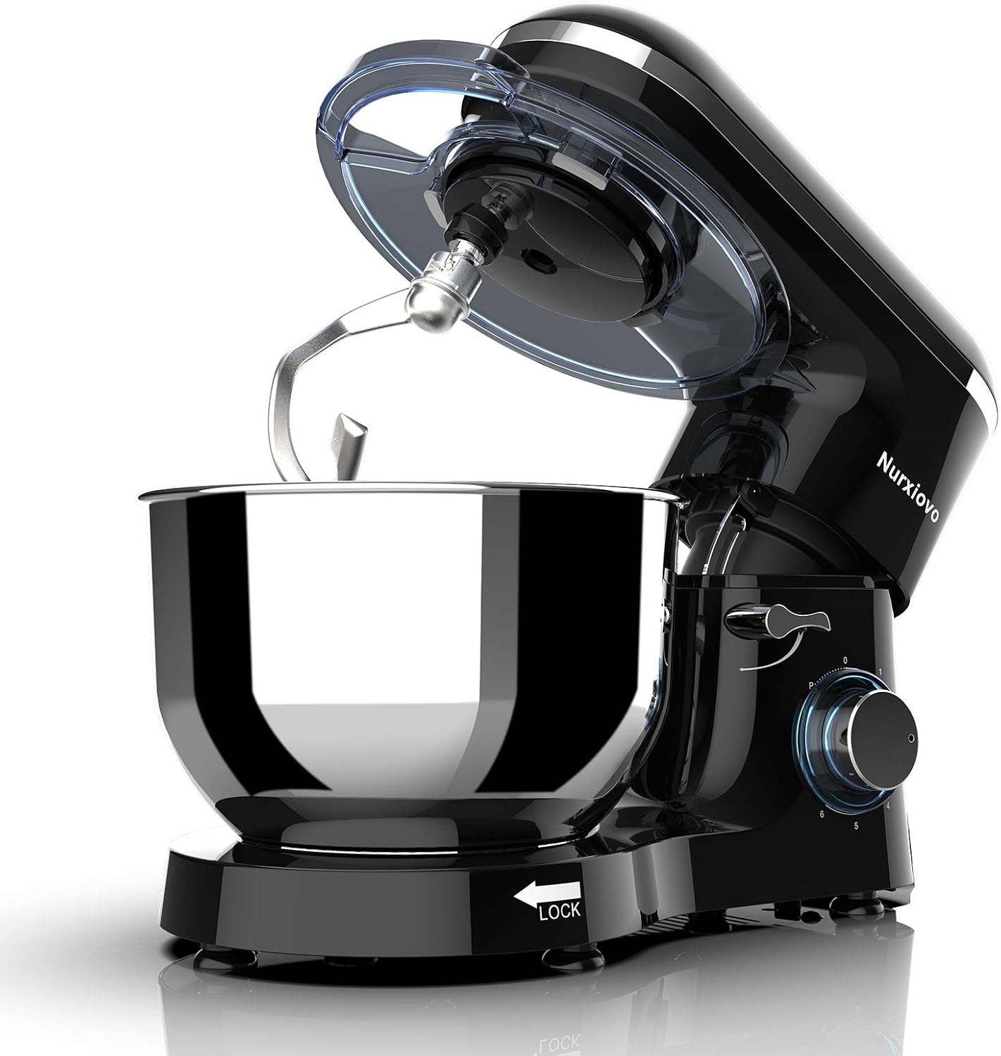 6.5QT Stand Mixer 660W Electric Mixer Kitchen Tilt-Head Food Mixer 6-Speed with Stainless Steel Bowl, Dough Hook, Whisk, Beater, Black