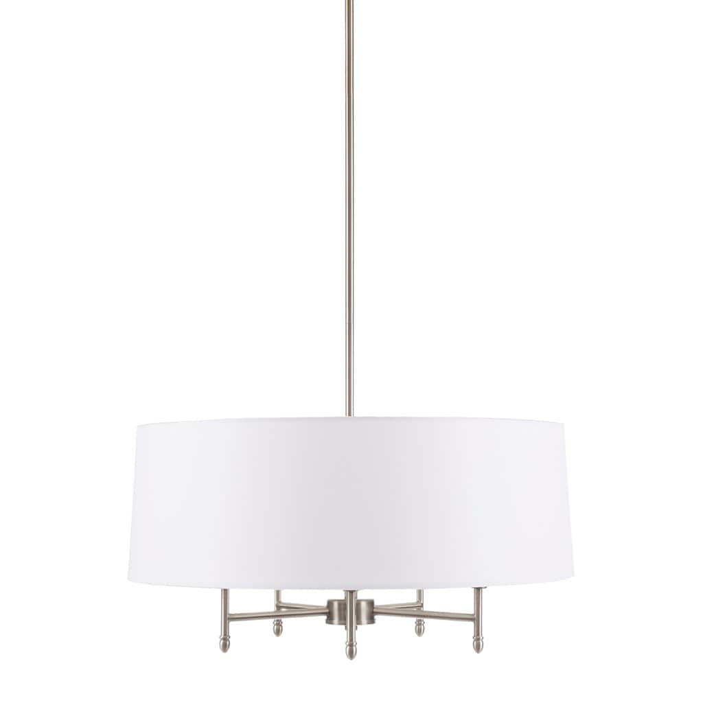 Gracie Mills Rios Modern Elegance 5-Light Black Drum Shade Chandelier
