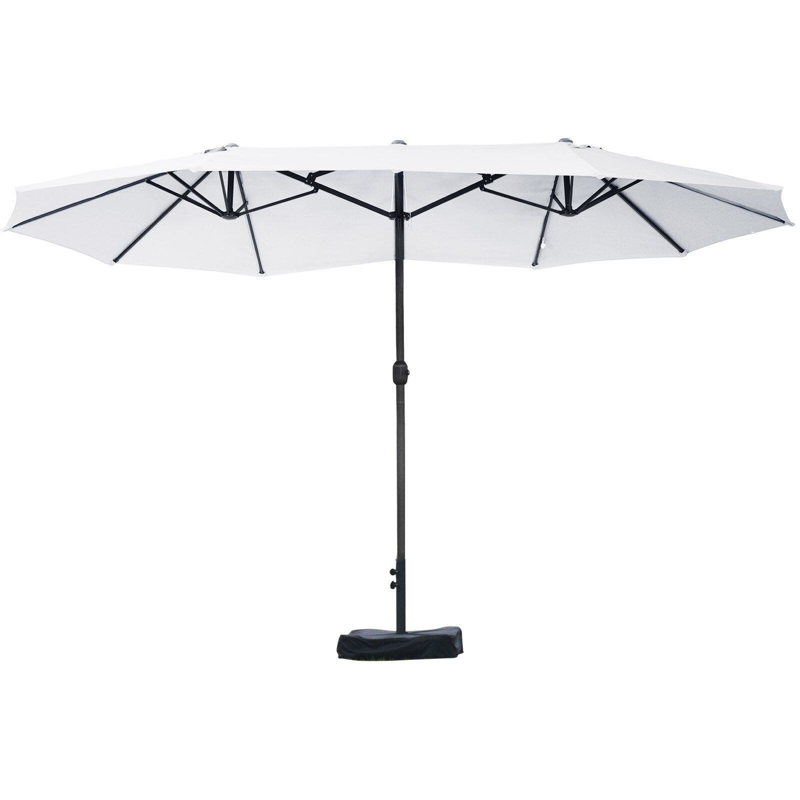 ZAKLOOP 15.1-ft Steel Beige No-tilt Market Patio Umbrella