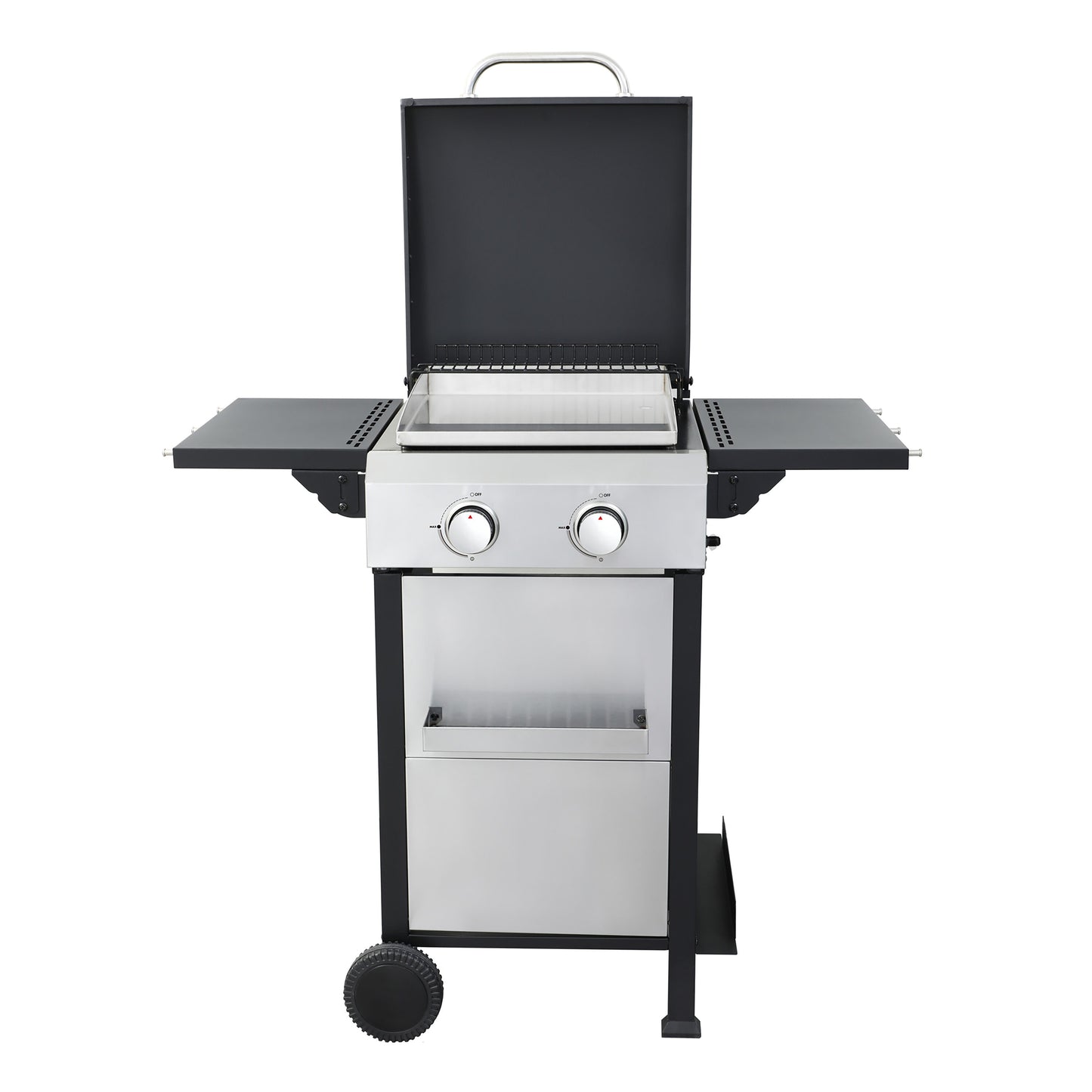 JJJ 2-Burner Propane Gas BBQ Grill Black And Silver 2 -Burner Liquid Propane Gas Grill