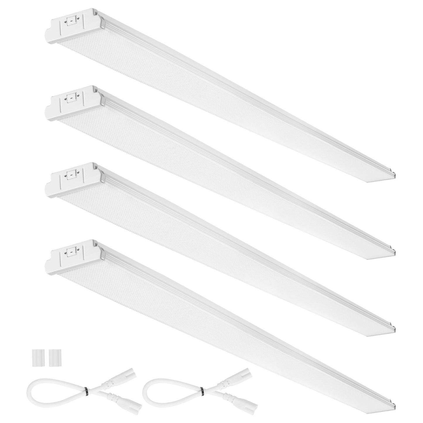 VEVOR 8FT LED Wraparound Light 110W 10 000LM Flush Mount LED Shop Light 4 Pack 6500K Daylight LED Kitchen Ceiling Lighting Fixtures for Garage Office Laundry Fluorescent Tube Replacement FCC