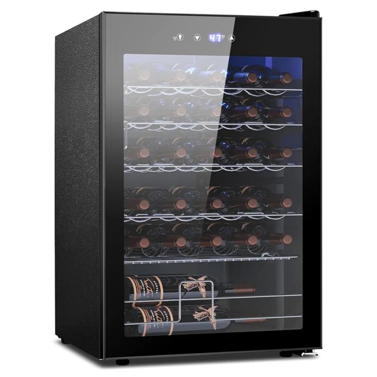COWSAR 20.28-in W 130 -Can Capacity Black Freestanding Indoor Beverage Refrigerator with Glass Door