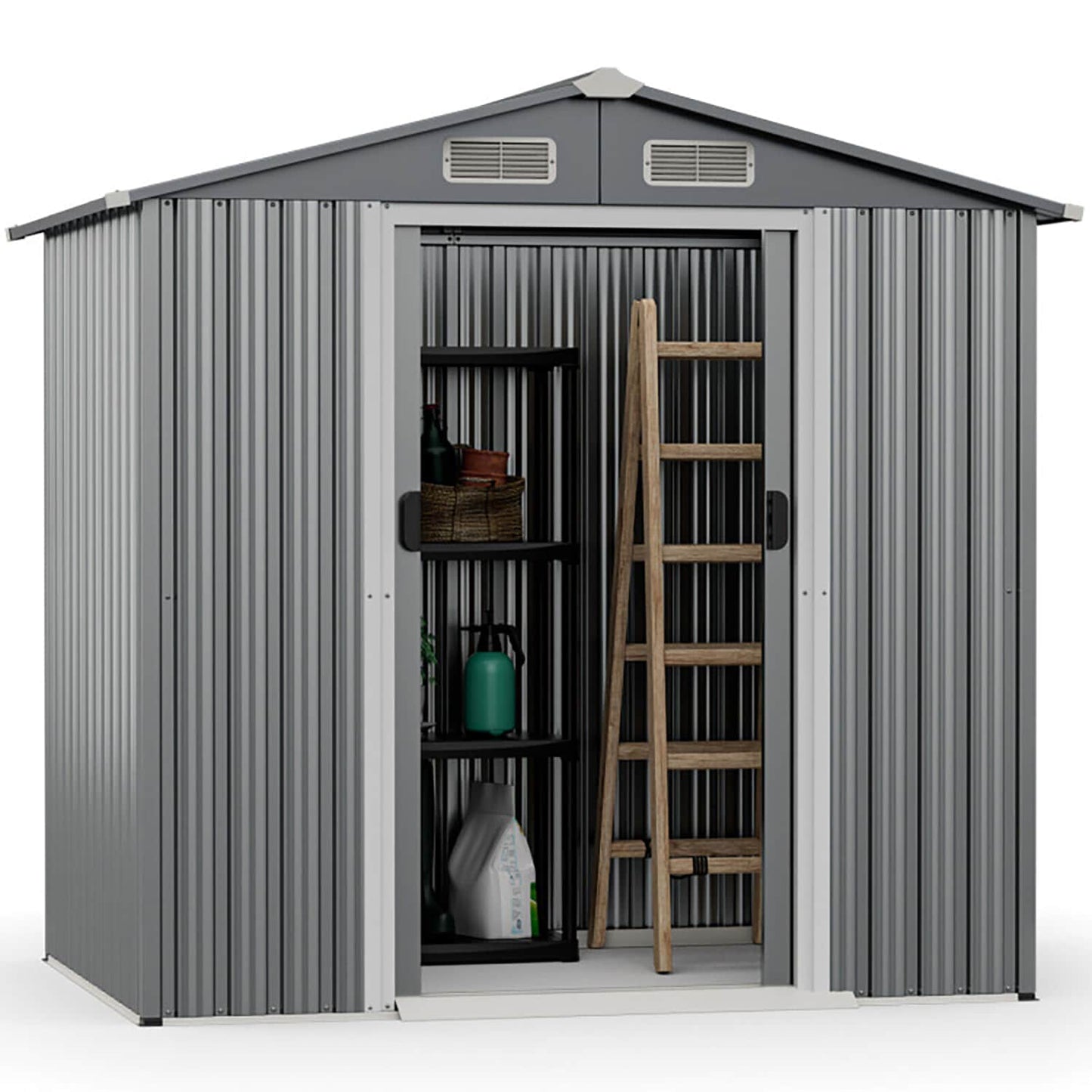 GZMR 6-ft x 4-ft Galvanized steel Metal Storage Shed