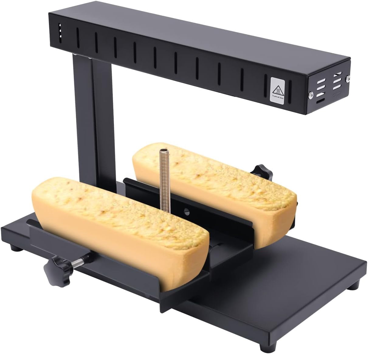 750W Electric Raclette Cheese Melter Machine, Commercial Cheese Melting Machine for Half Nacho Cheese Wheel Adjustable Angle and Height,Stainless Steel Cheese Heater Machine (Double Holder)