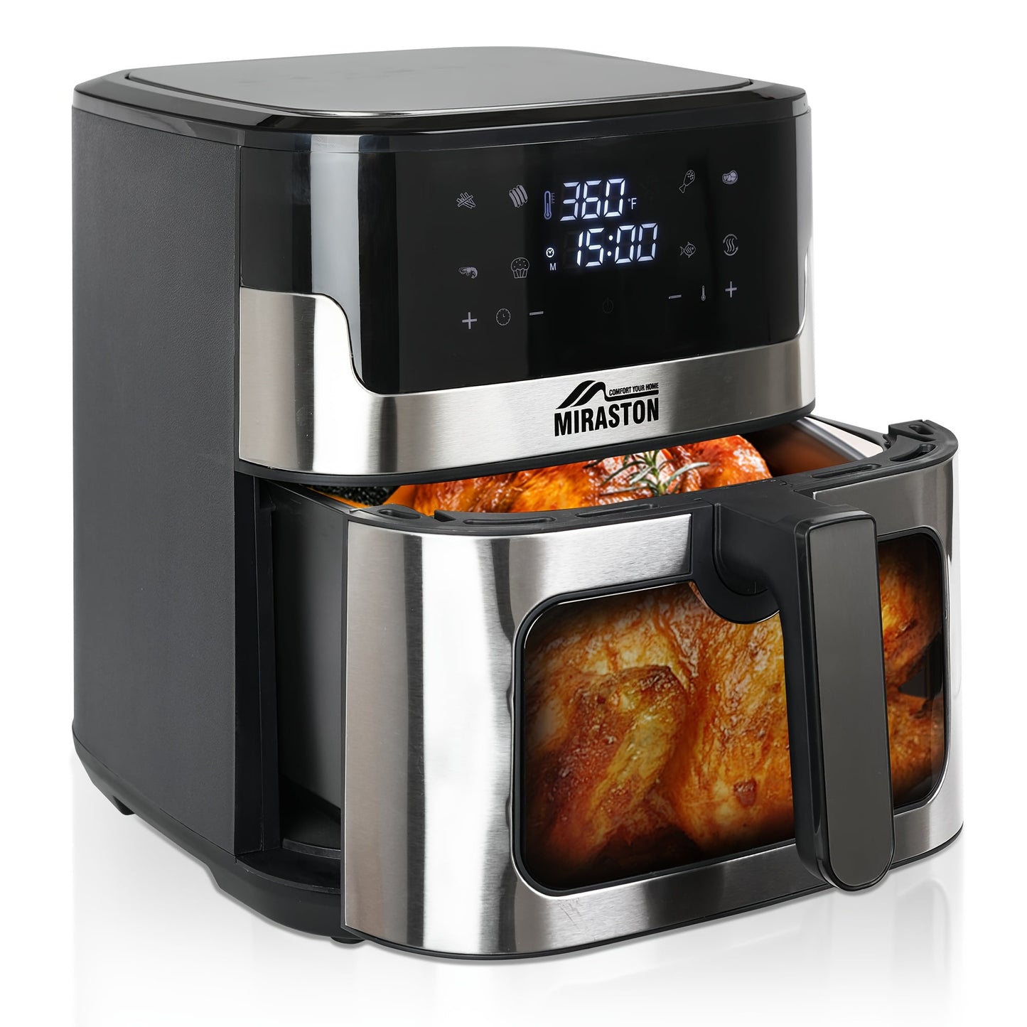 8.5QT Large Air Fryer - 8 Preset Functions, Smart Touchscreen, Non-Stick Basket for 5-6 People, Multi-Cooker for Frying/Roasting/Baking