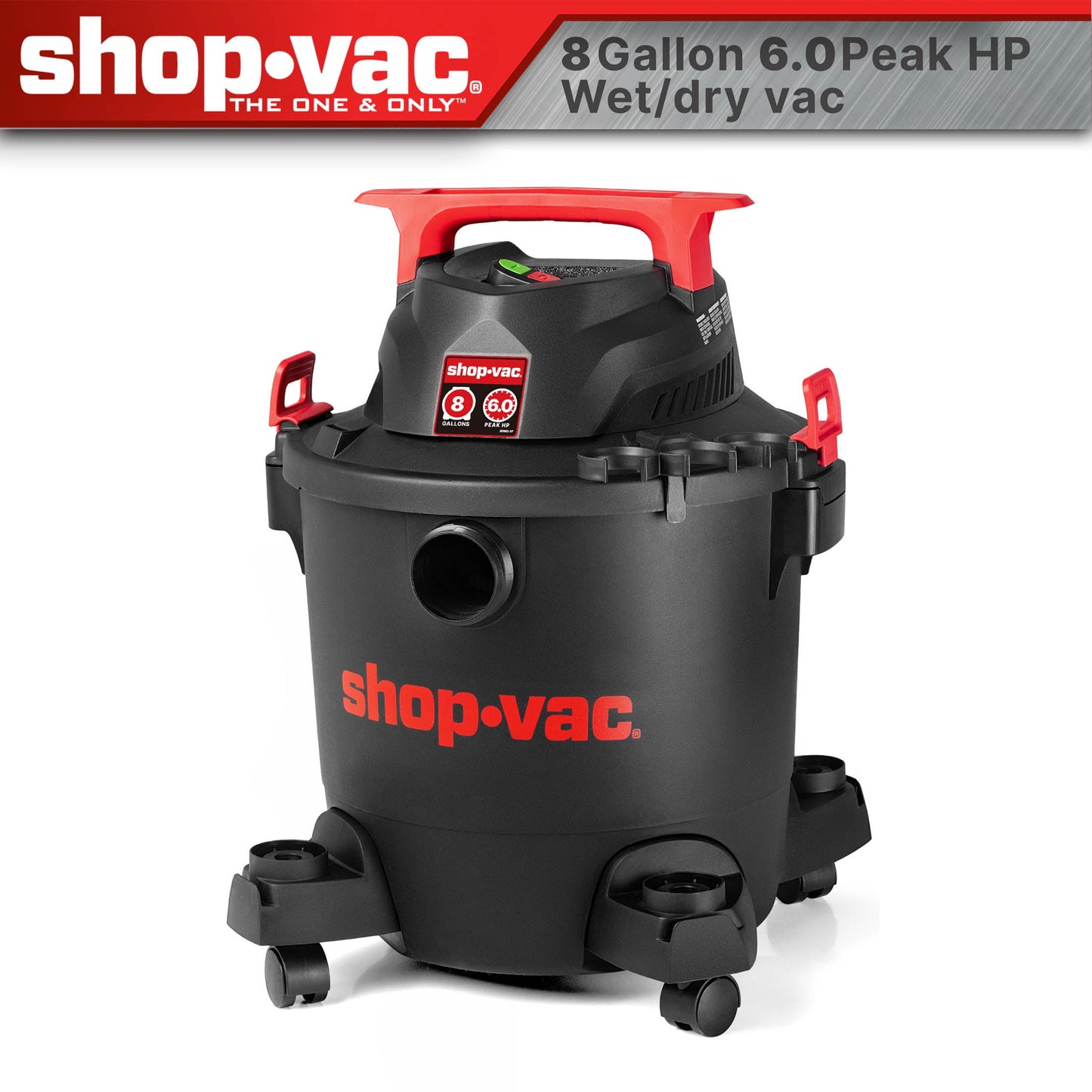 Shop-Vac® 8 Gallon Wet/Dry Vacuum, 6.0 Peak HP, Stainless Steel Tank