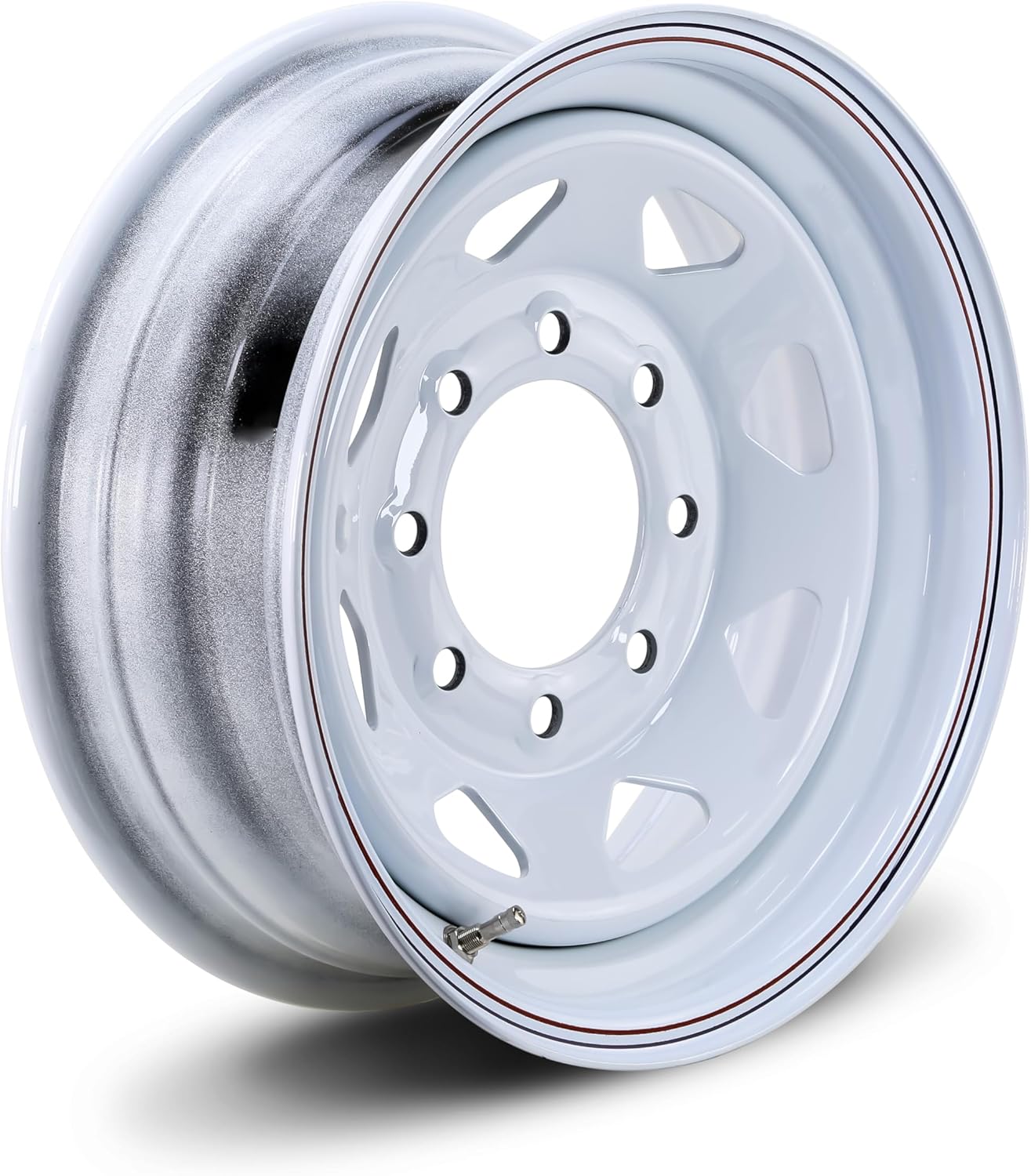 LIBRA 16 x 6 Trailer Wheel 8 Lug on 6.5" Bolt Pattern White Spoke -17016