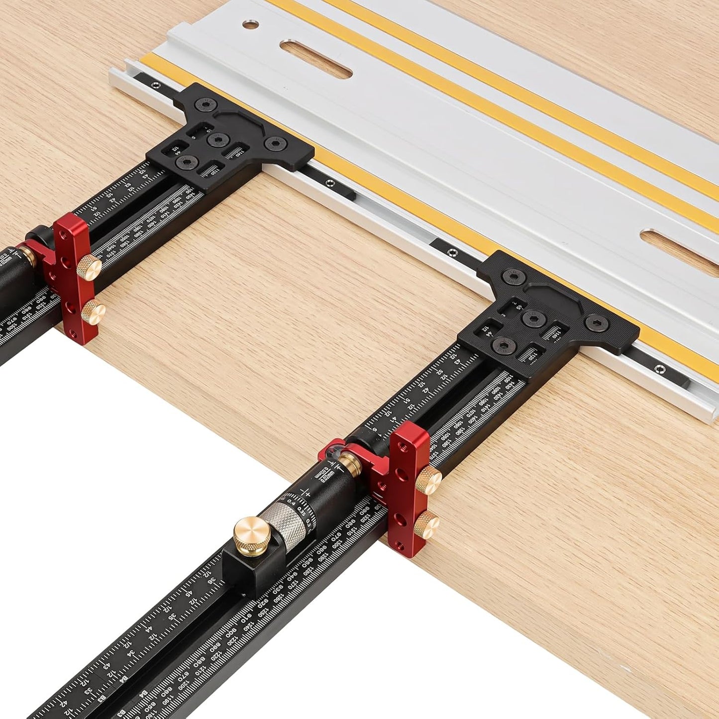 Track Saw Parallel Guide System for Woodworking Parallel Guides Repeatable Rip Cuts for Track Saw with Fine-Adjustable Limiter Guide Rail Compatible with Festool, Makita, Milwaukee