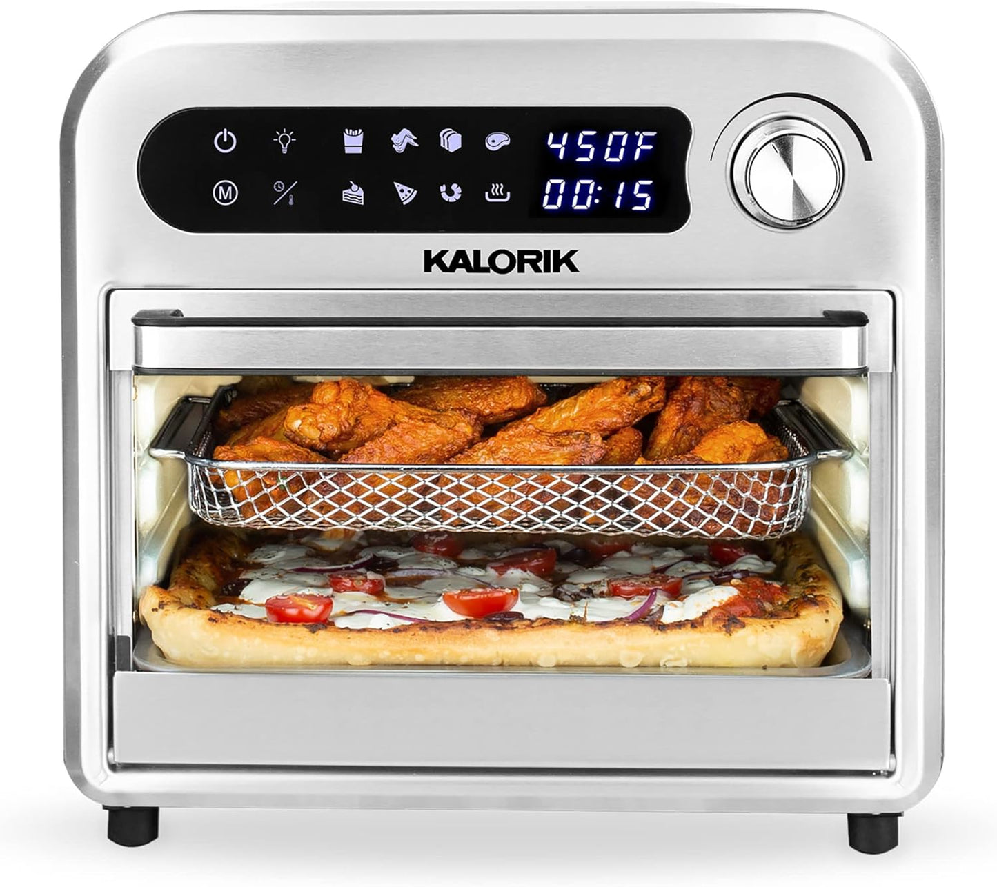 Kalorik Digital Air Fryer Oven 12.6 Quart, Black and Stainless Steel